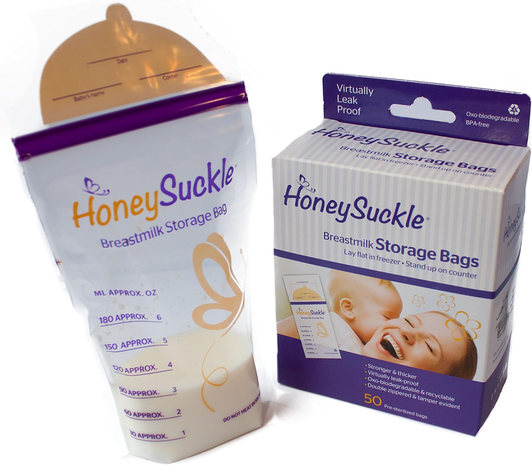 Honeysuckle Breast Milk Storage Bag 100 Count