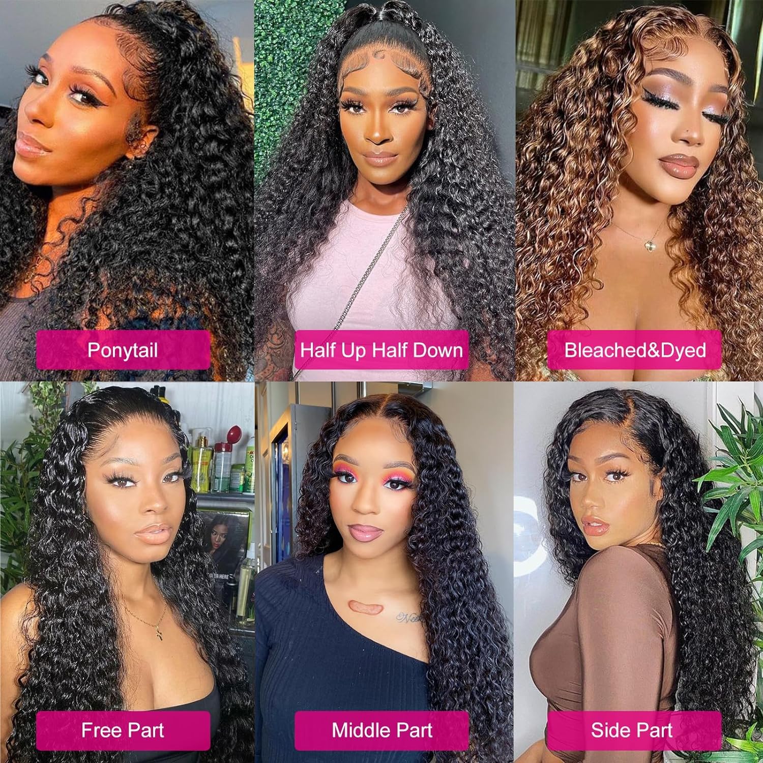 Oxeyegirl 16 Inch 200 Density 13x4 HD Lace Frontal Wig Water Wave Human Hair Wig for Black Women Glueless Curly Wig Human Hair Pre Plucked with Baby Hair Natural Hairline Brazilian Real Hair Wig(41cm) - Image 4