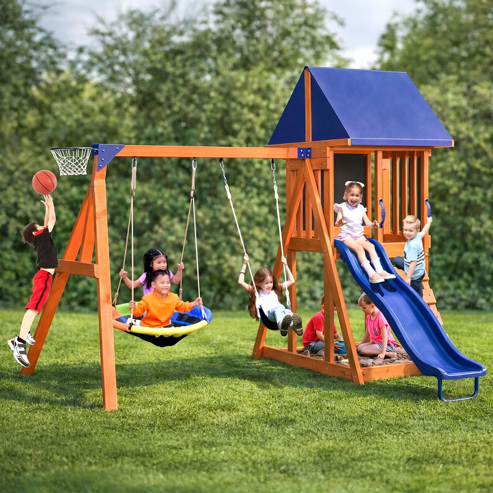 Applewood Cedar Wooden Swing Set