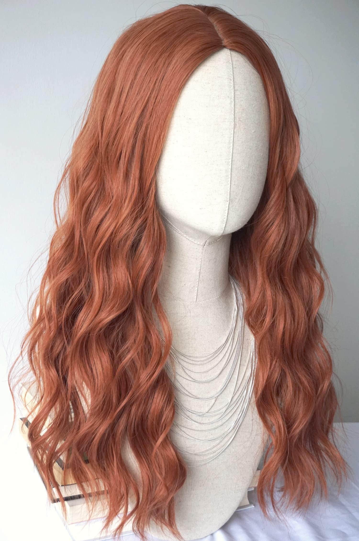Red Hair Wig Long Curly Costume Wigs Synthetic Red copper