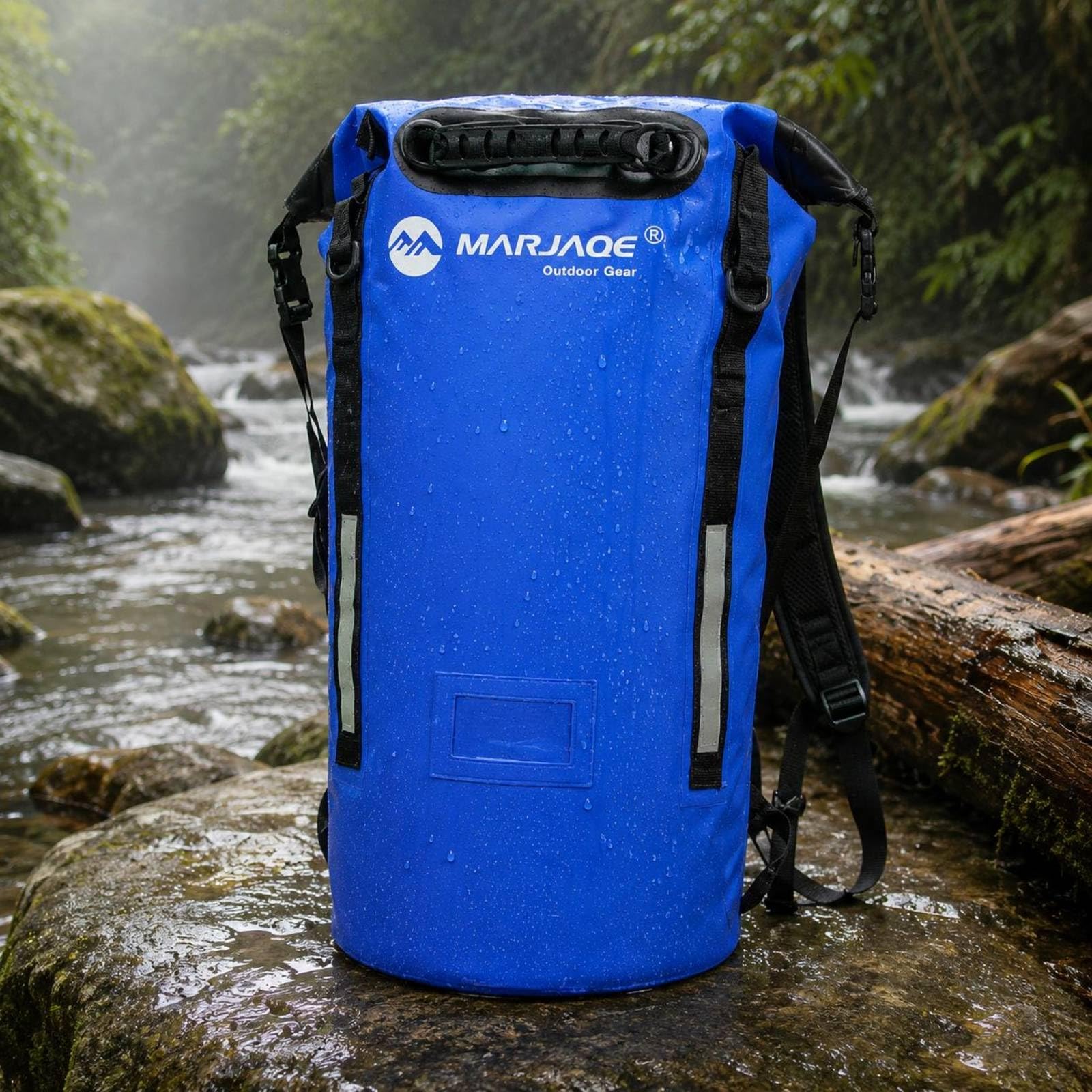 predolo Zaino Roll-Top Impermeabile Strisce Riflettenti Zaino Roll-Top Rinforzato Attrezzatura Outdoor per Rafting, Array, Giallo, 40L