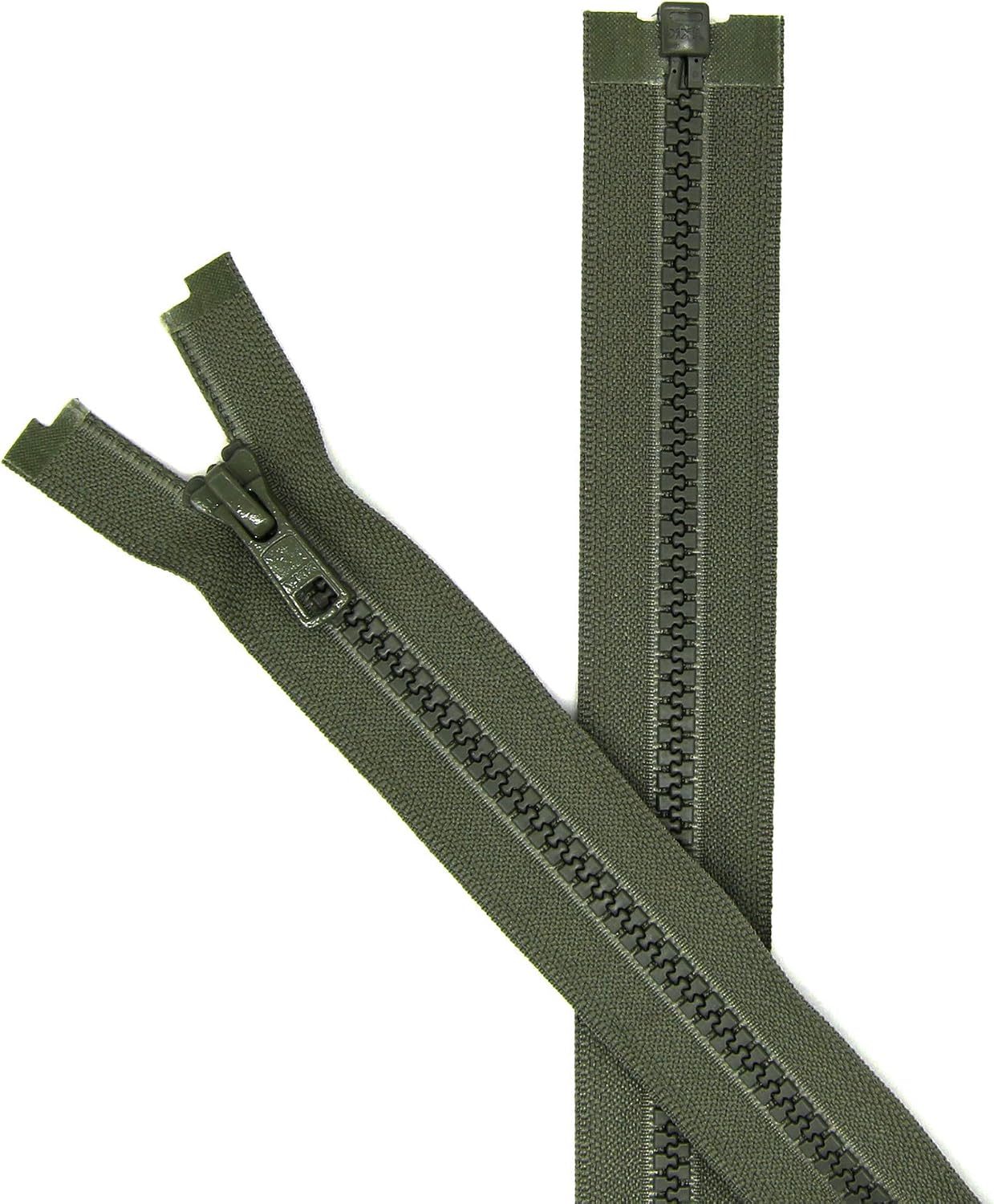 28" Vislon Zipper ~ YKK #5 Molded Plastic ~ Separating - 567 Olive Green (1 Zipper/Pack)