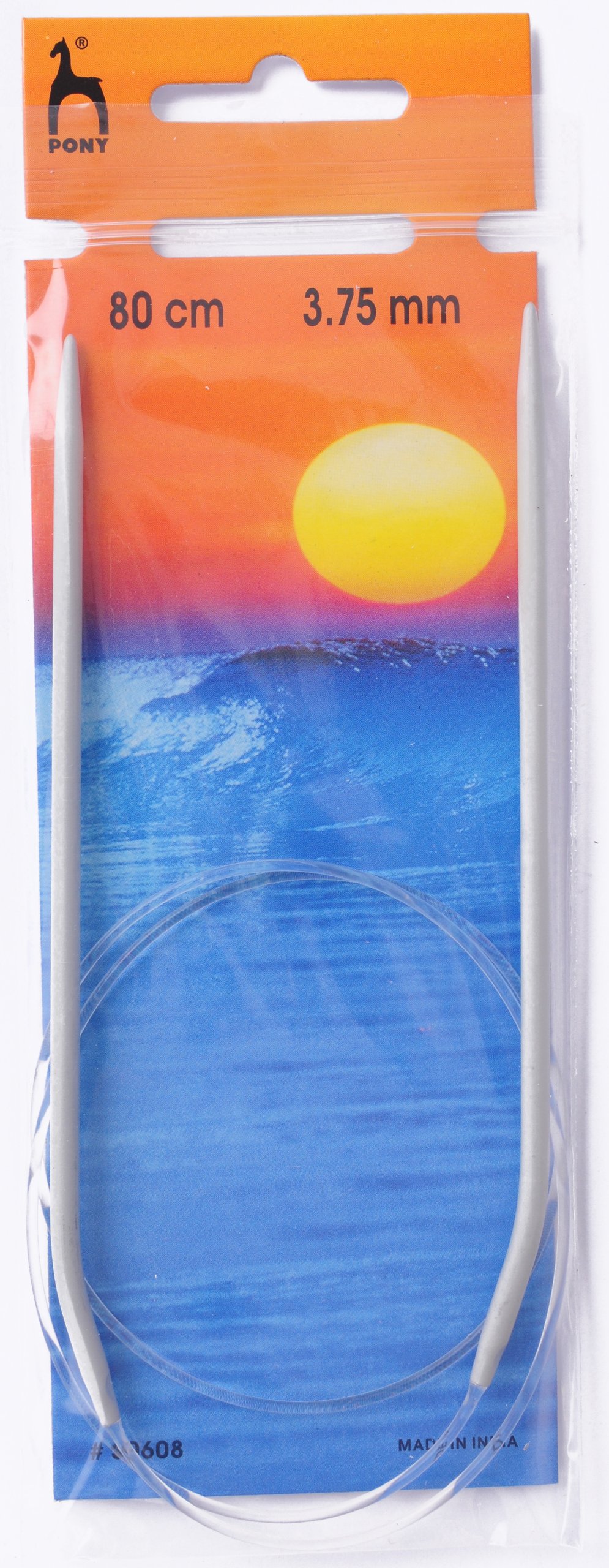 Pony Metal Circular Knitting Pins/ Knitting Needles 80cm long - Size 3.75mm