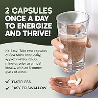Vista 5 de Clinical Effects Sea Moss - Cápsulas orgánicas de musgo marino irlandés con vejiga, raíz de bardana y bioperina para tiroides, salud cardíaca