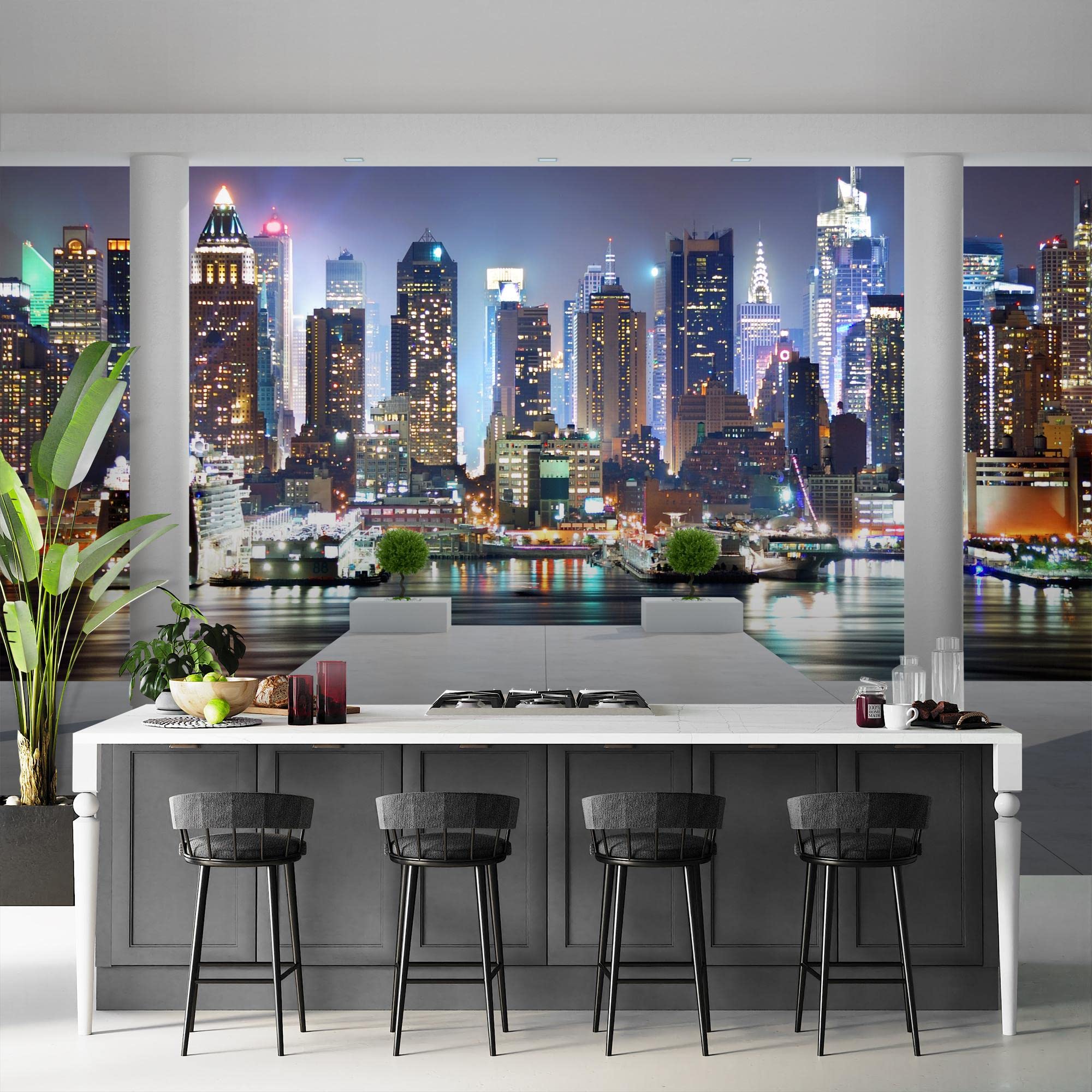 Runa Art Papel tapiz fotográfico Balcón Nueva York Moderna Lana Sala Cuarto Salón - Made in Germany - Vistoso 9204010c