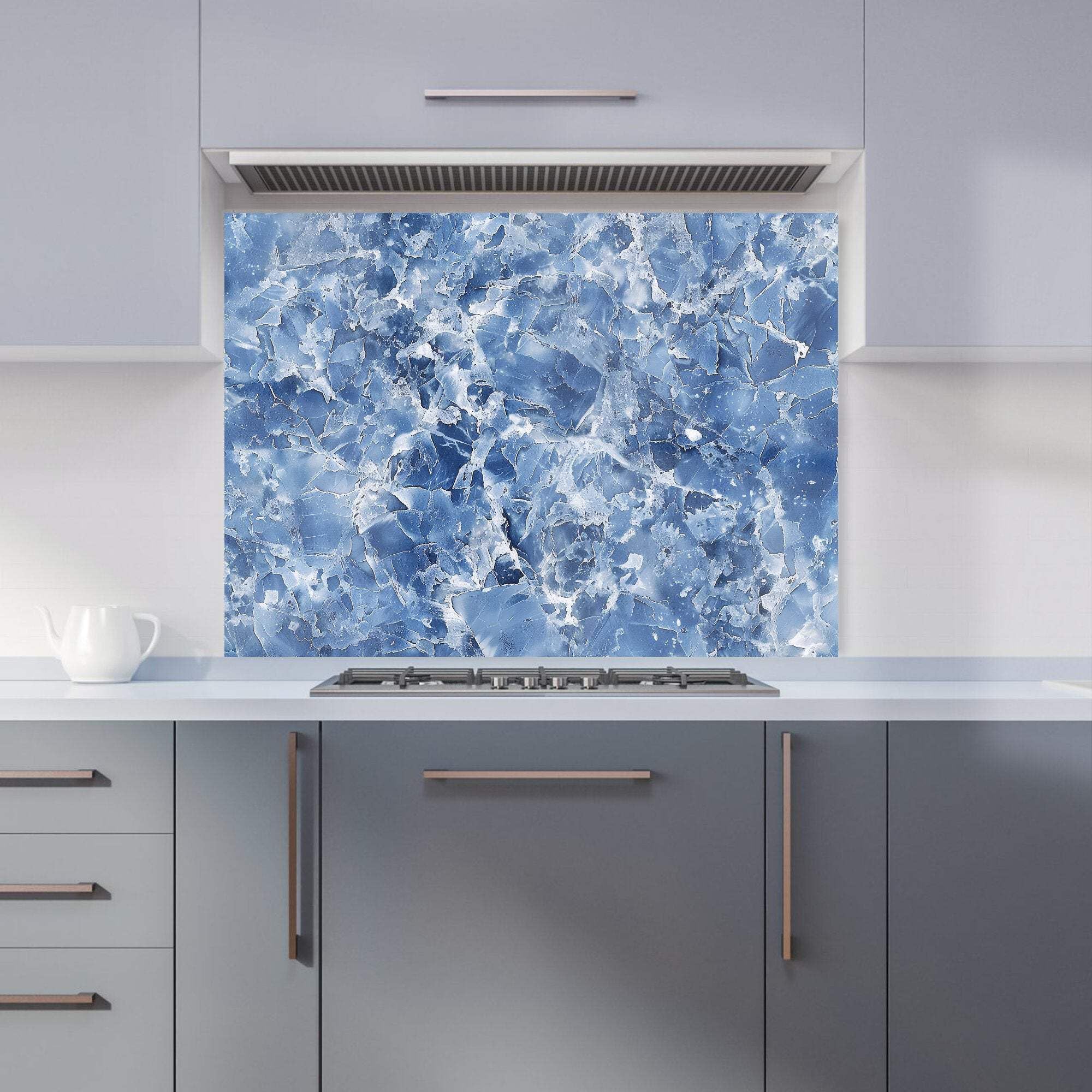Warren Reed - Glass Kitchen Splashback - Quartz Effect - 90cm - Blue