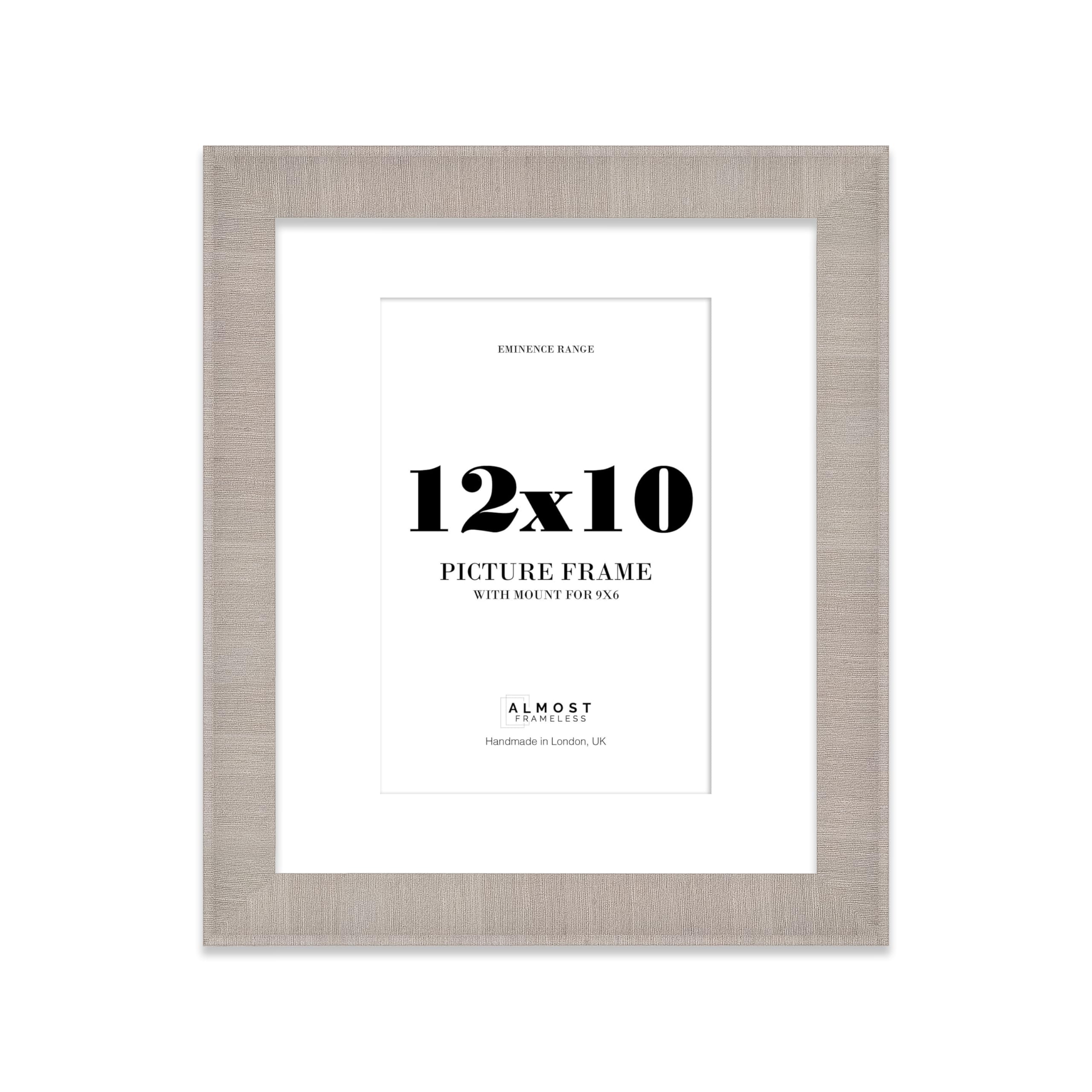 12x10" Grey Picture Frame with 9x6" Mount - Shabby Chic Photo Frame with Distressed Finish, Wall Hooks and Kickstand, 32mm Edge - 1 Pack โ image 1