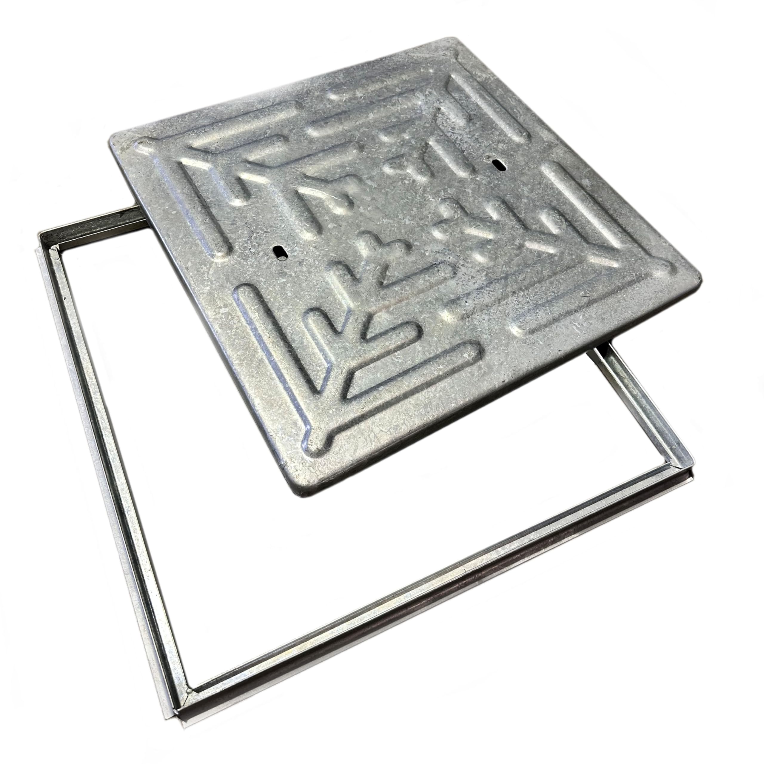 Galvanised Solid Top Manhole Cover & Frame 495×495×25mm 2.5 Tonne Load