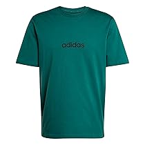 adidas Homme Essentials Linear Single Jersey Tee, Collegiate Green, Black, M