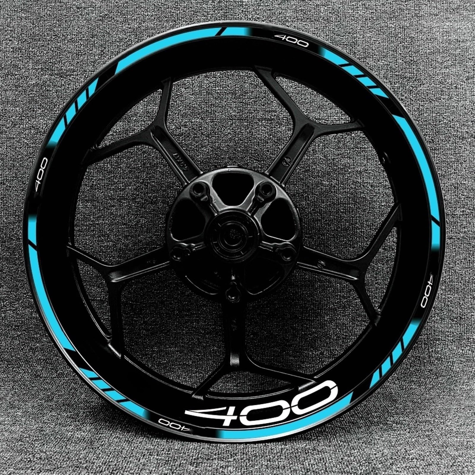 Stickers Motorcycle Wheel Stickers Night Reflective Decorative Rim for Kawasaki Z400 Z 400(Style 10)