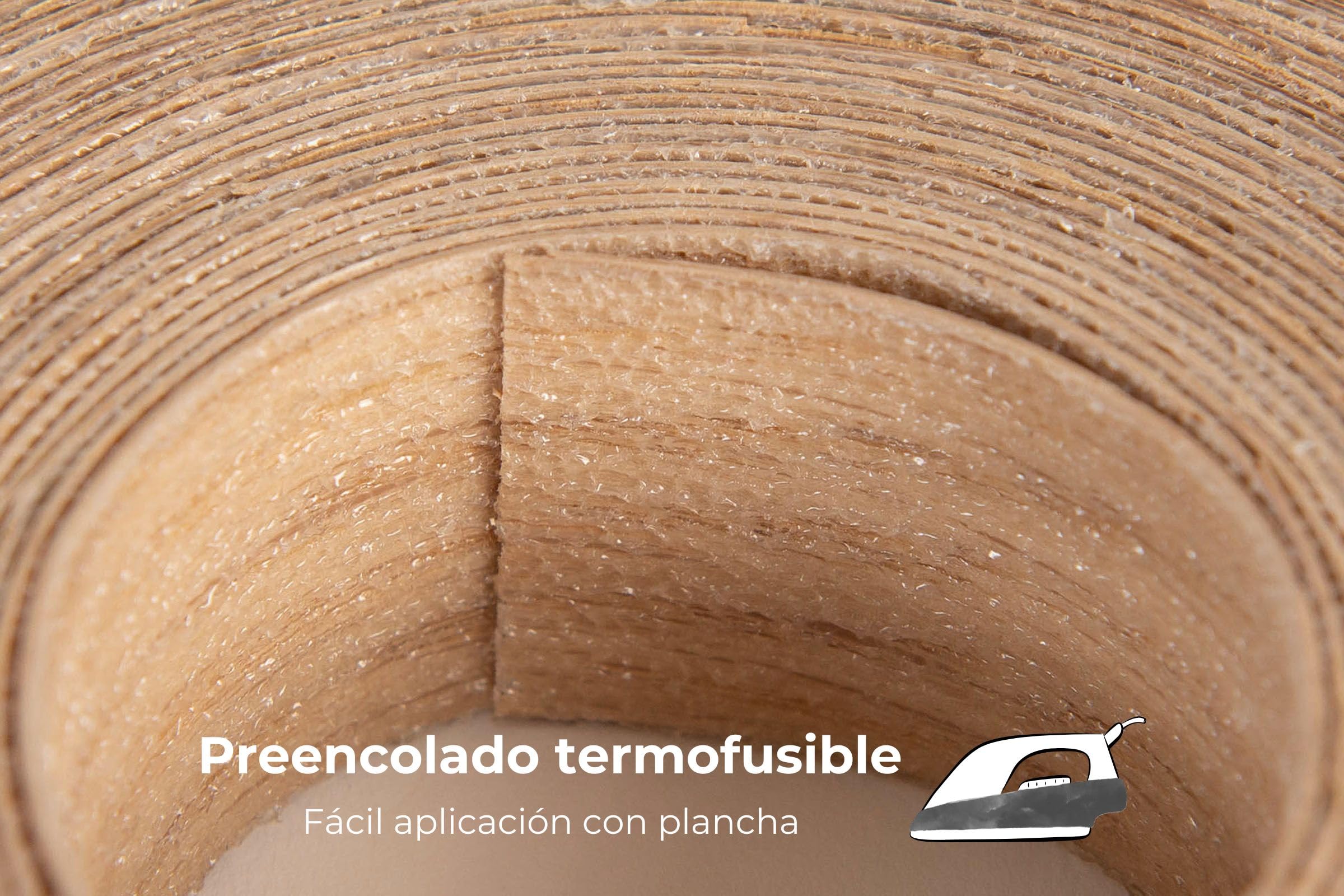 Canto Preencolado - Aplicación con plancha - Elaborado en Madera Natural - Diseño de Roble - 22mm x 20m - Para Tableros y Muebles - Fácil Aplicación - Fabricado en España
