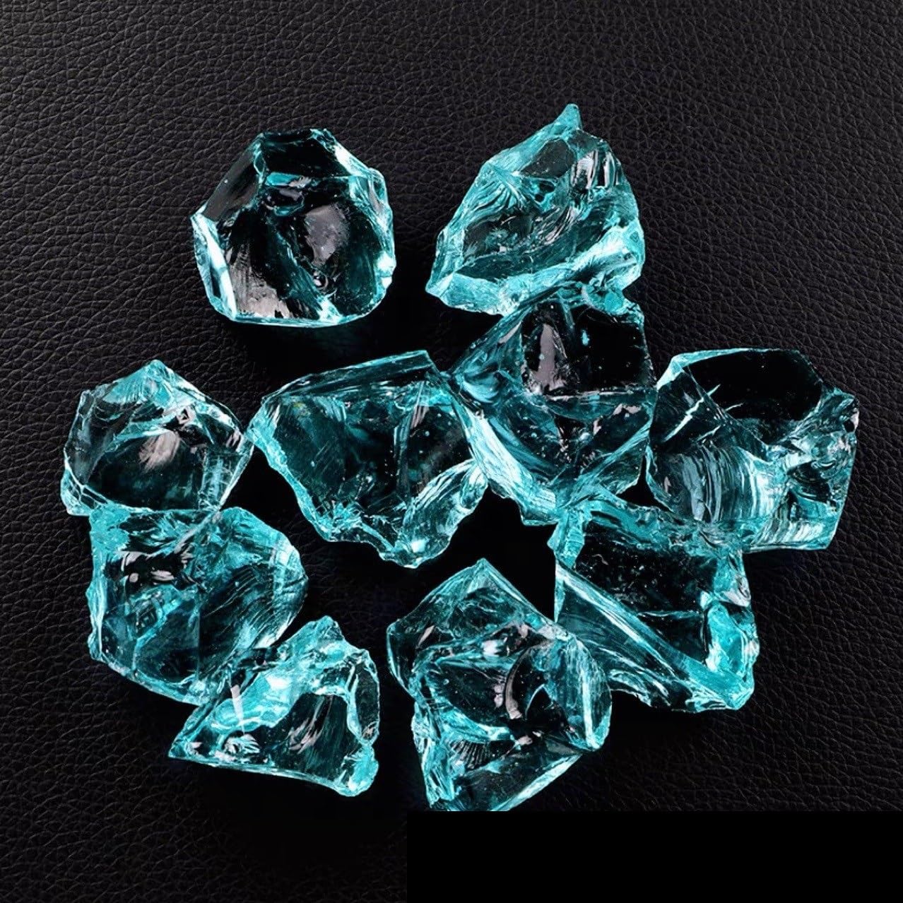La Pietra del Pesce, Ghiaia Artificiale di Cristallo di Vetro Azzurro for Acquario, Decorazione for Interni, Diverse Dimensioni(3-5cm1000g)