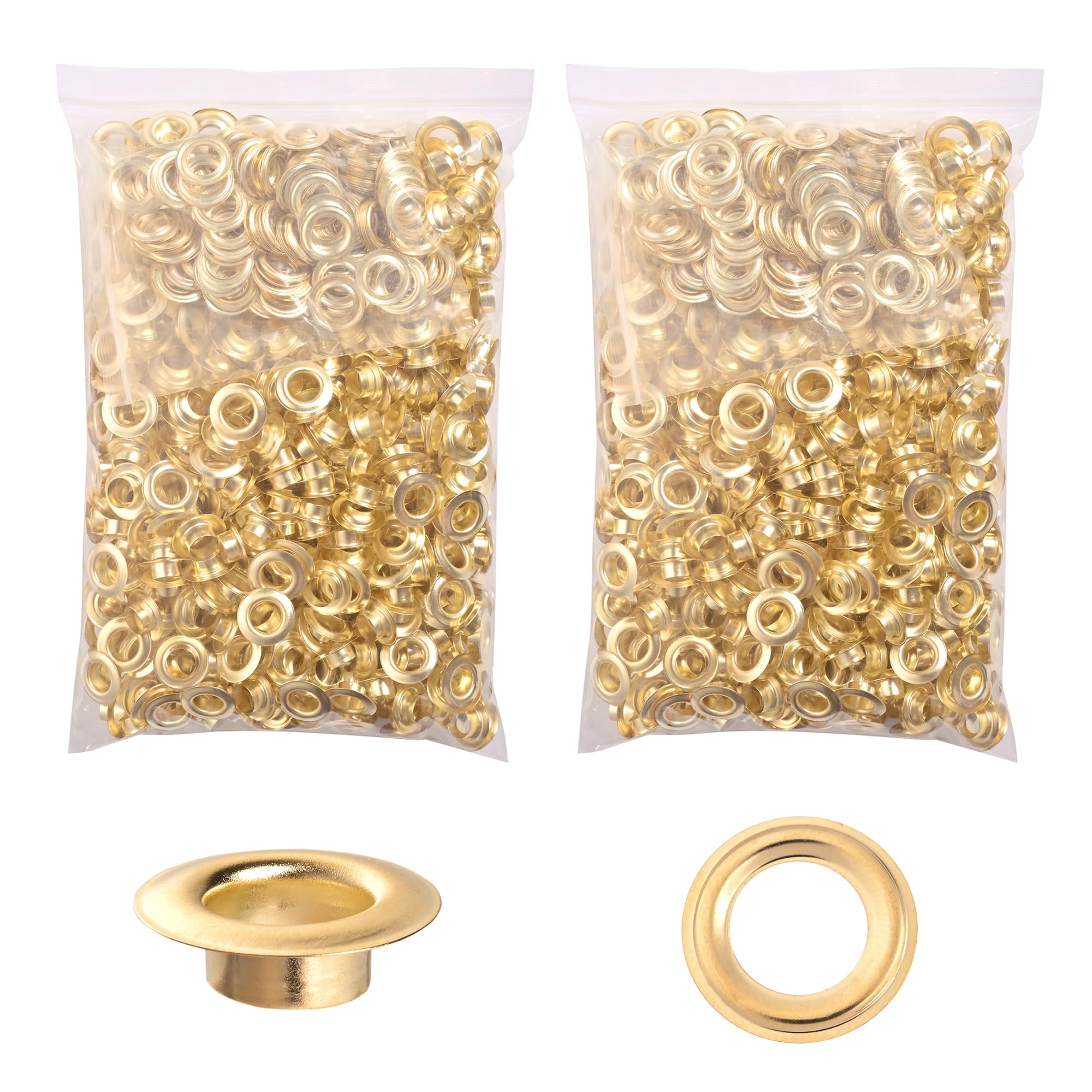 Gold Grommets 1000pcs - Durable Washers & Grommets Kit -16 Gold Grommets 1000pcs - Durable Washers & Grommets Kit -16