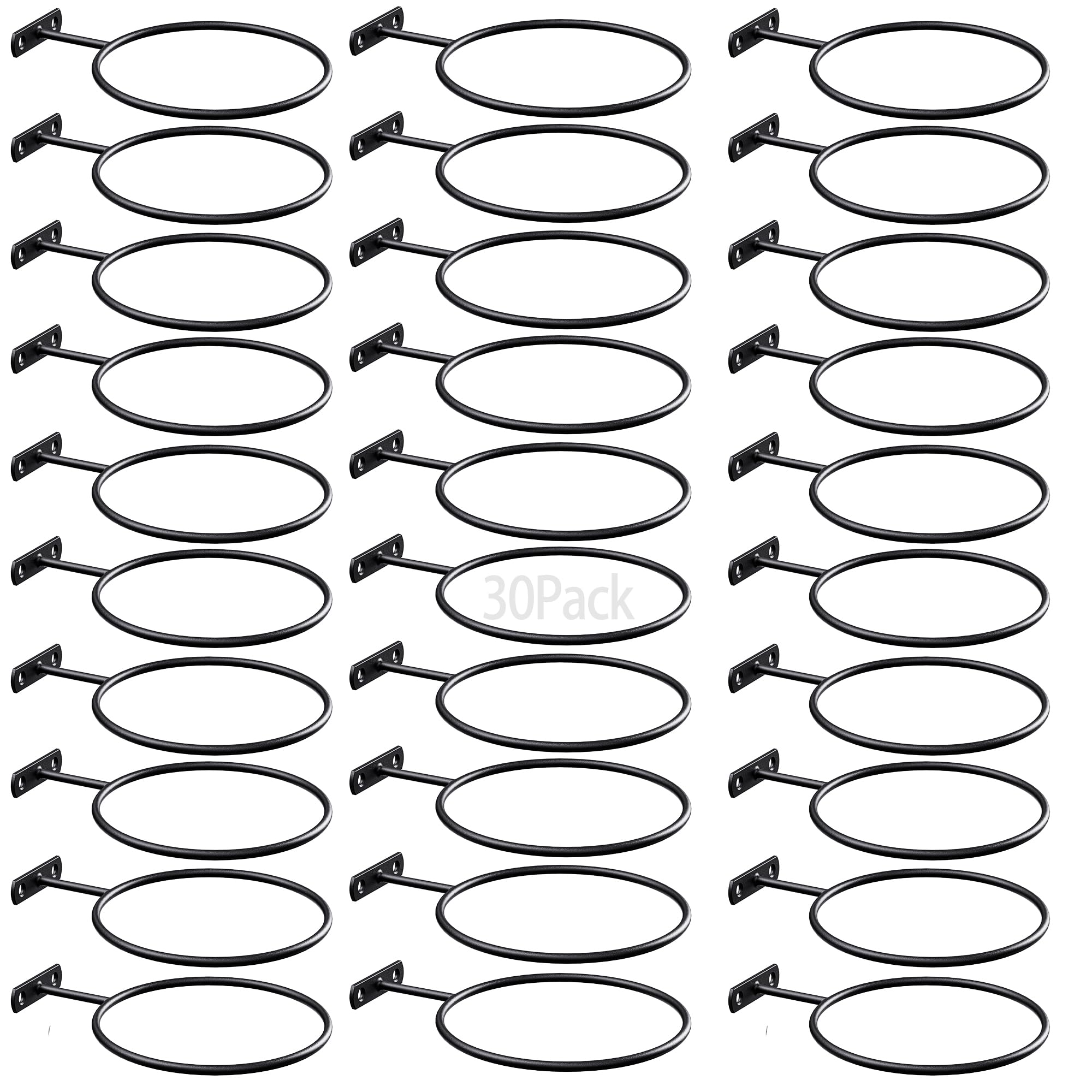 QTJUST 6in 30Pack Basketball Holder Wall Mmount Universal Ball Rack Metal Black Rack Holder Space Saver for Basketball Football Volleyball Soccer Storage Display