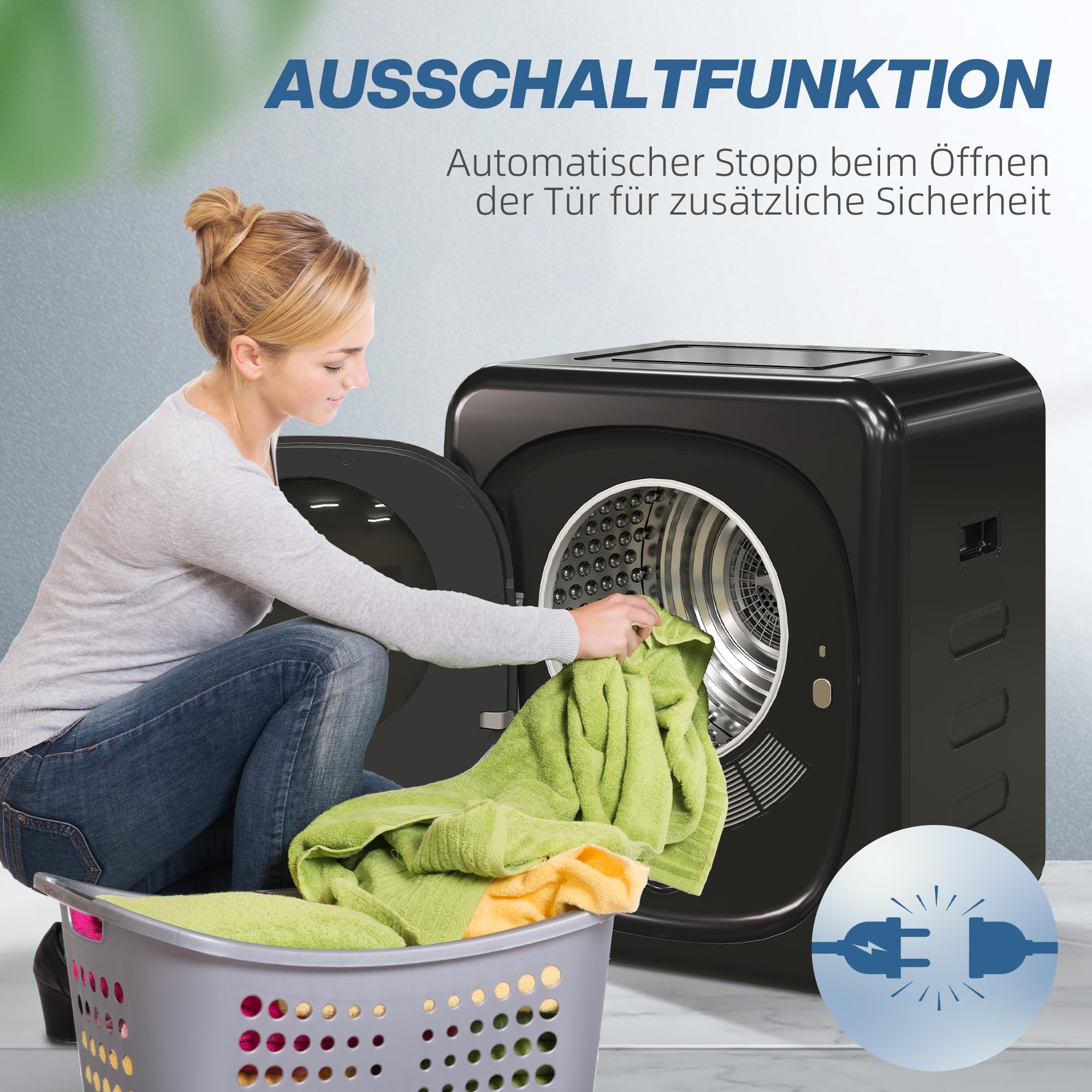HOMCOM Mini sèche-linge 4 kg 800 W 6 programmes écran tactile LED montage mural protection contre la surchauffe