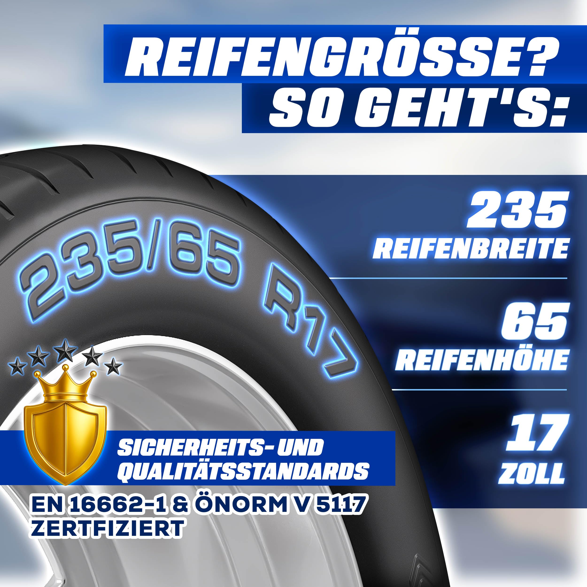 TRESKO 2 x Sneeuwkettingen auto incl. handschoenen en opbergdoos | auto metalen bandenkettingen | sneeuwketting EN 16662-1 & ÖNORM V5117 | snelle montage | voor voor-, achter-, vierwielers (TK 60