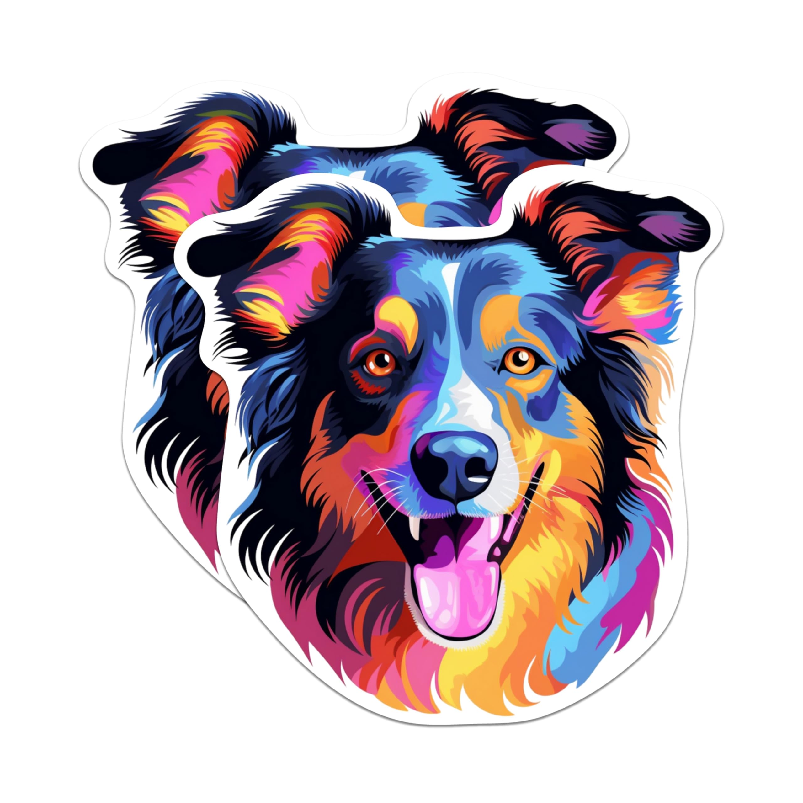(2 Pack) Collie Dog Breed Stickers - 5 Inches On Longest Side - Choose from Over 100 Dog Breeds - for Cars, Trucks, Skateboards, Laptops - Made in USA - BMCS1838
