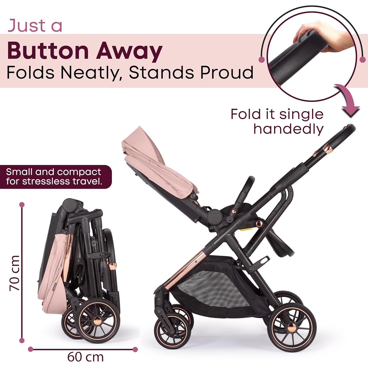 Lejoux+ Baby Pushchair (Pink) - Image 6