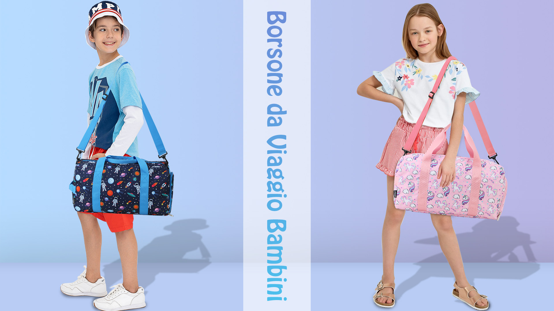 Borsone Sportivo Per Bambine - Borse Per Weekend Resistente All'acqua, Con Scomparto Scarpe E Tasche Bagnate, Design Unicorno - Foto 4