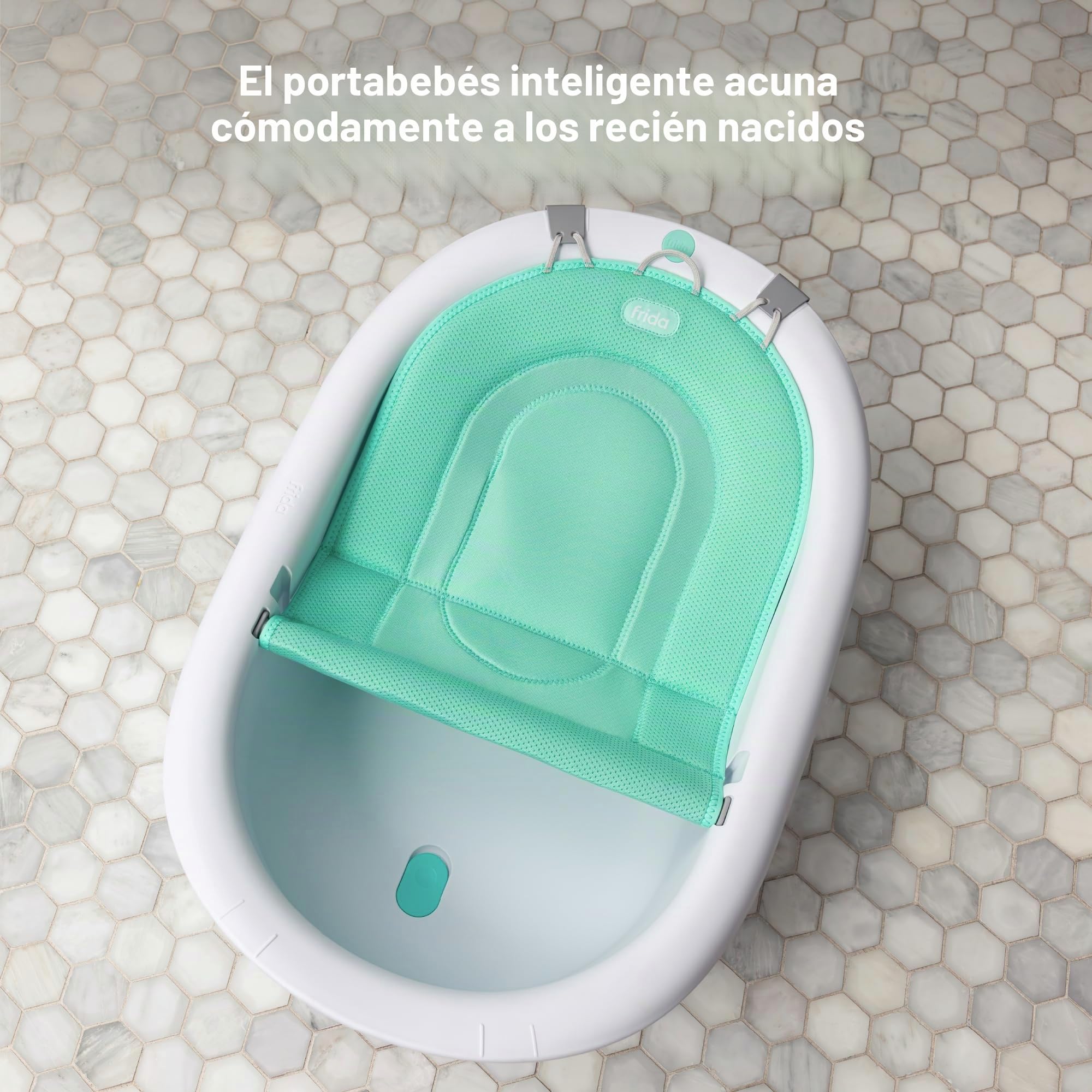 Frida Baby Bañera 4 en 1 Grow-with-Me | Transforma la bañera infantil en asiento de baño para niños pequeños con respaldo para sentarse asistido en la bañera