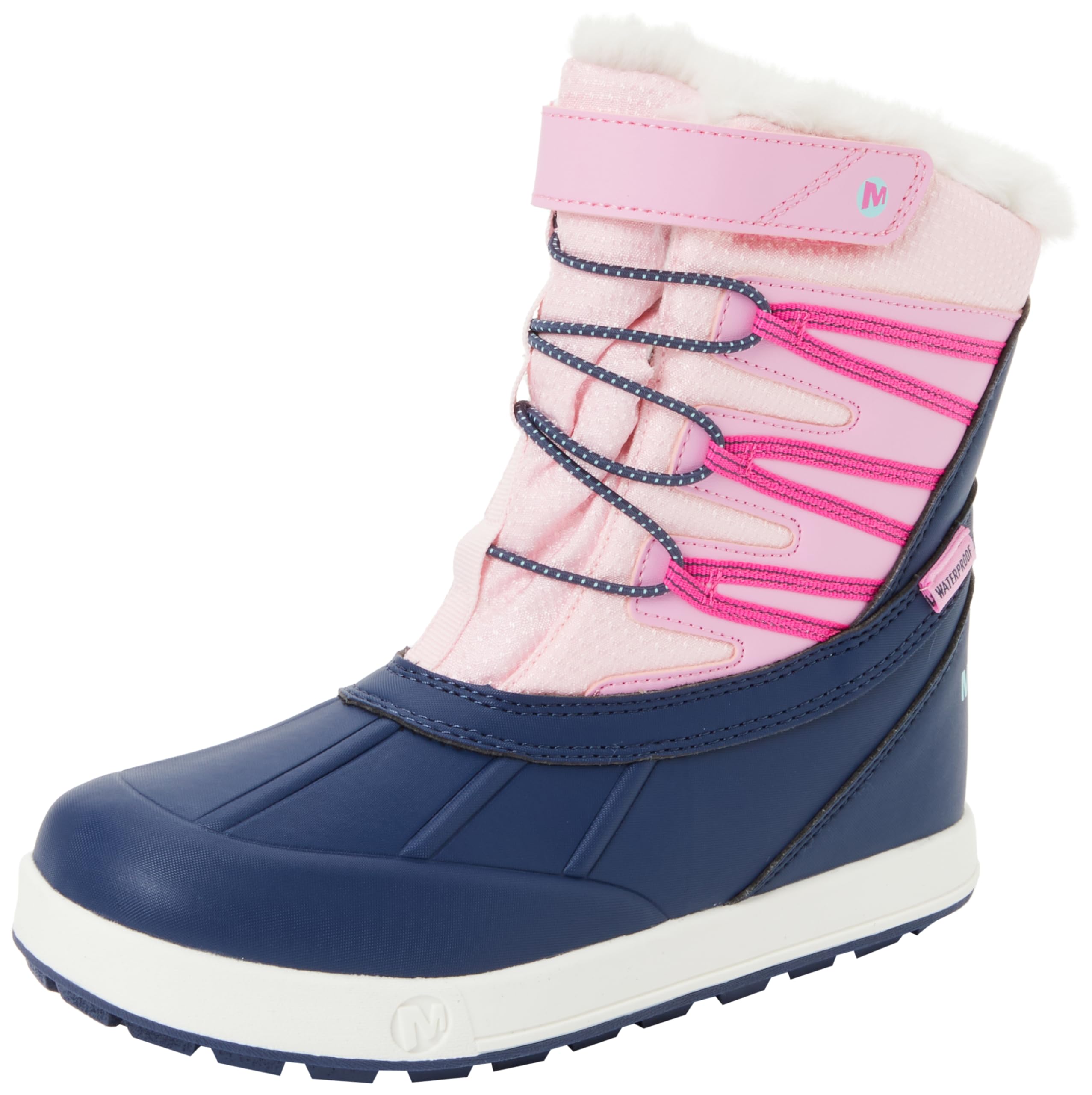 Merrell Snow Bank 5.0 WP, Stivali da Neve, Colore: Rosa Navy, 33 EU
