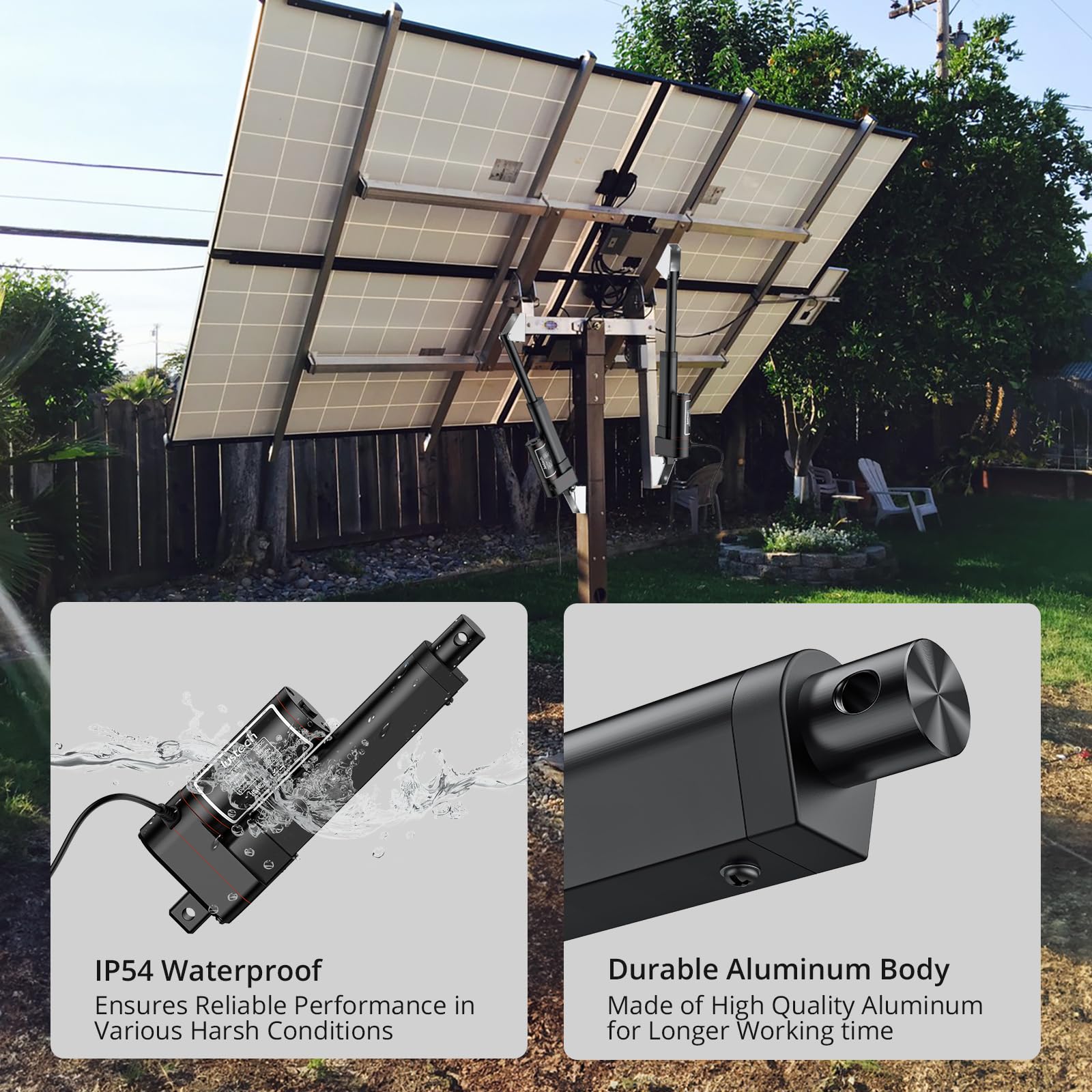 Justech Actuador Lineal 12V,Motor Actuador Lineal 2000N 100mm,Impermeable IP54,Aleación de Aluminio para Equipos Médicos,Línea de Producción,Mesa Elevadora,Sofá