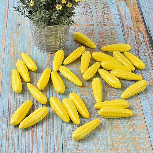 Miniatura 6 de Hanycon 30 piezas de mini maíz artificial de espuma de maíz vegetal falso para el hogar, hogar, comestibles, fotografía, decoración de fiesta