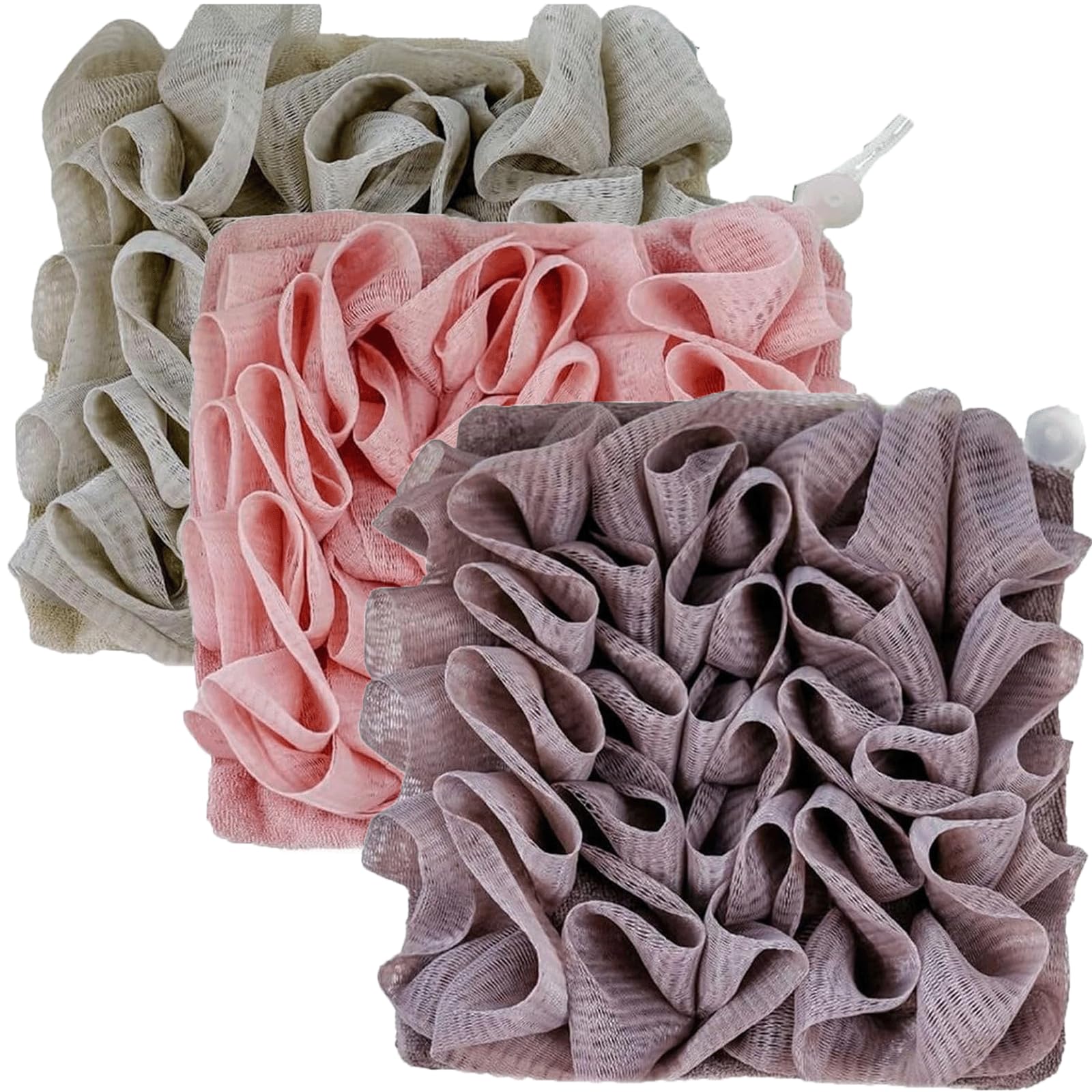 The Leeffa Soft Washcloth and Loofah Combo, 2 in 1 Bath Sponge for Cleansing and Smooth Skin (H)