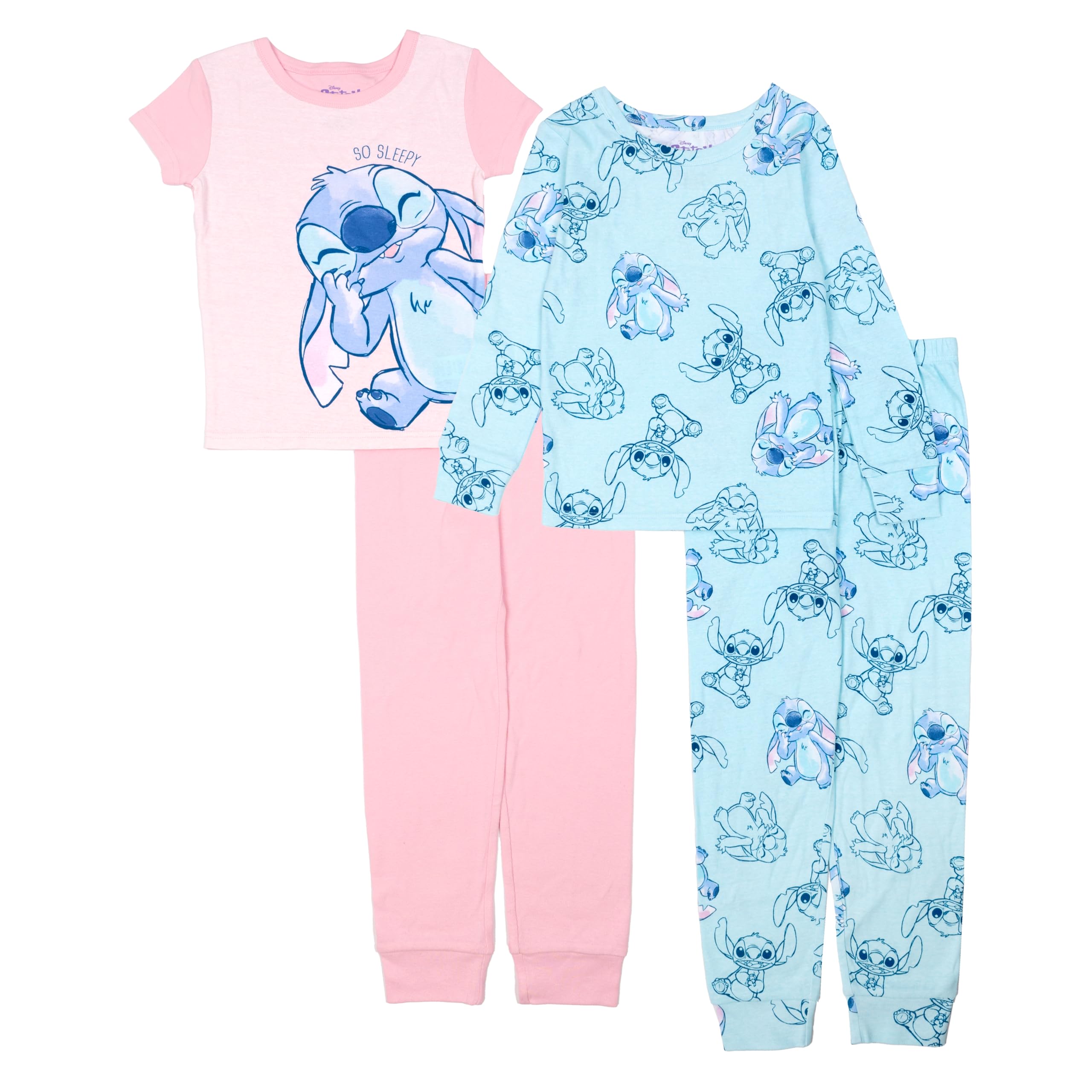 

                                                    Disney Lilo & Stitch Girls' 4-Piece Snug-fit Cotto