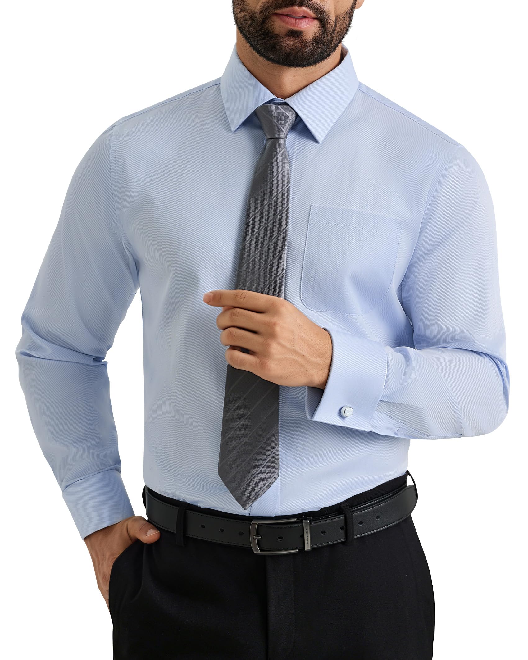 Alimens &amp; Gentle French Cuff Regular Fit Dress Shirts (Cufflink Included)