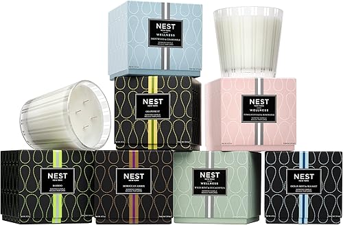Miniatura 6 de NEST New York Vela perfumada de lujo de 4 mechas, niebla oceánica y sal marina, 43.7 onzas, hasta 120 horas de tiempo de combustión, recipiente de