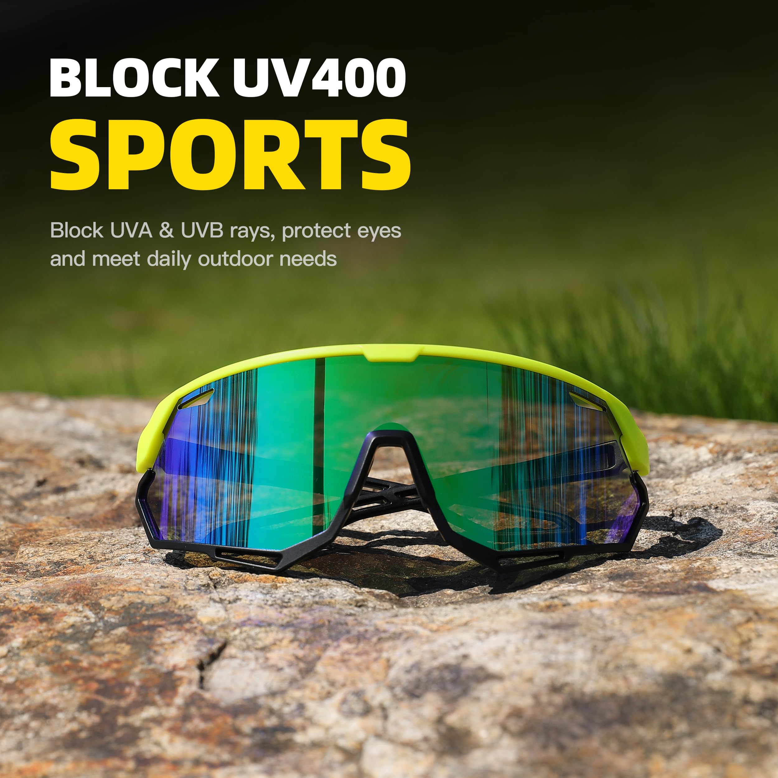 SINSPORT eyewear Occhiali sportivi Occhiali da sole Occhiali da ciclismo da uomo Donne con protezione UV400 per la guida in auto Corsa Ciclismo Pesca Occhiali da sole da golf