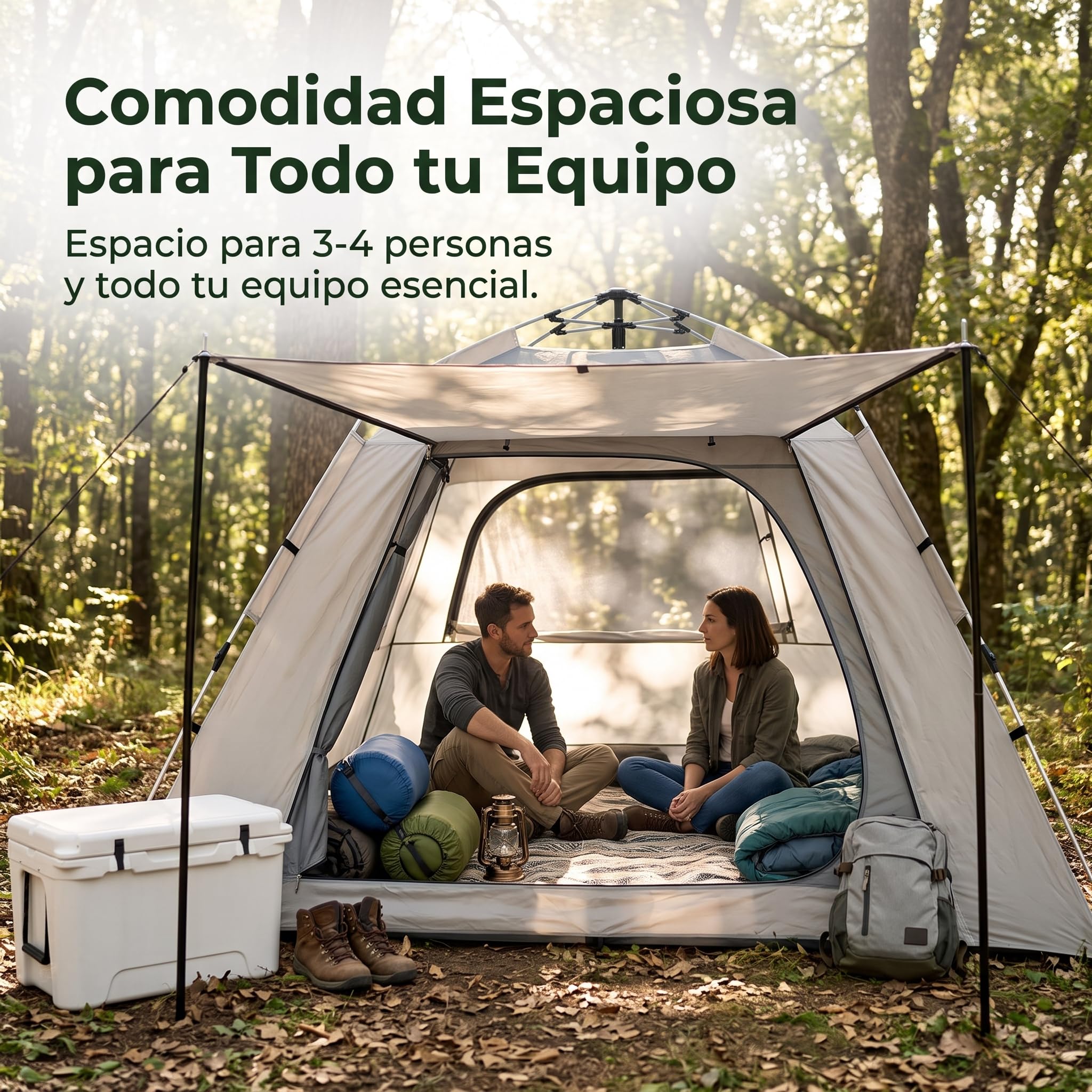 Tienda Campaña 4 Plazas, Montaje Rápido y Ventilación, Tienda campaña Montaje rapido