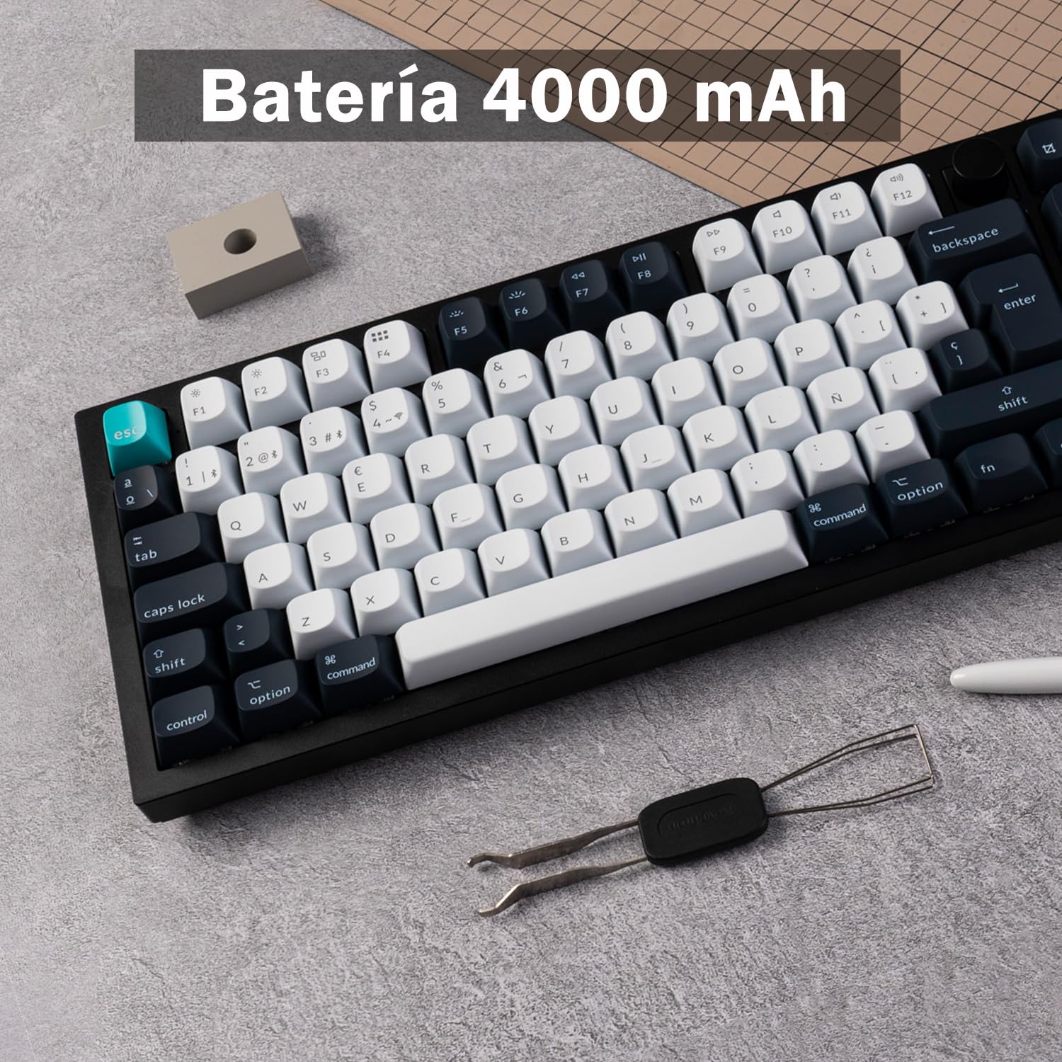 Keychron Q6 MAX Teclado Mecánico Inalámbrico, Diseño 100% Completo con Perilla, QMK/Via Programable, 2,4GHz/Bluetooth/Cableado Interruptor Gateron Banana para Mac/Windows- Negro Carbón (ES Layout)