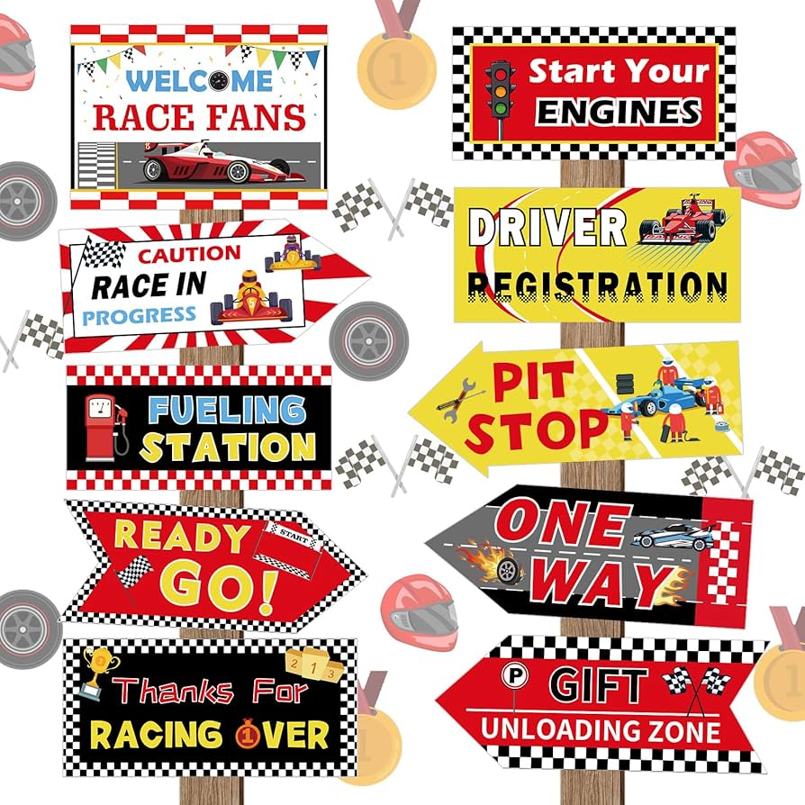 amazon-com-20-pcs-race-car-party-decorations-welcome-race-fans-sign-pit-stop-directional-sign-checkered-flag-photo-booth-props-road-racing-party-decorations-home-kitchen for Free Printable Pit Stop Sign Amazon.com: 20 pcs Race Car Party Decorations Welcome Race Fans Sign, Pit Stop Directional Sign, Checkered Flag Photo Booth Props Road Racing Party Decorations : Home & Kitchen for Free Printable Pit Stop Sign