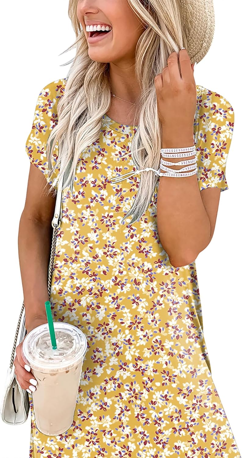 ANRABESS Womens Summer Maxi Dress Short Sleeve Casual Loose Long T Shirt Dresses Split Vacation Beach Sundress Travel Outfits - Image 6