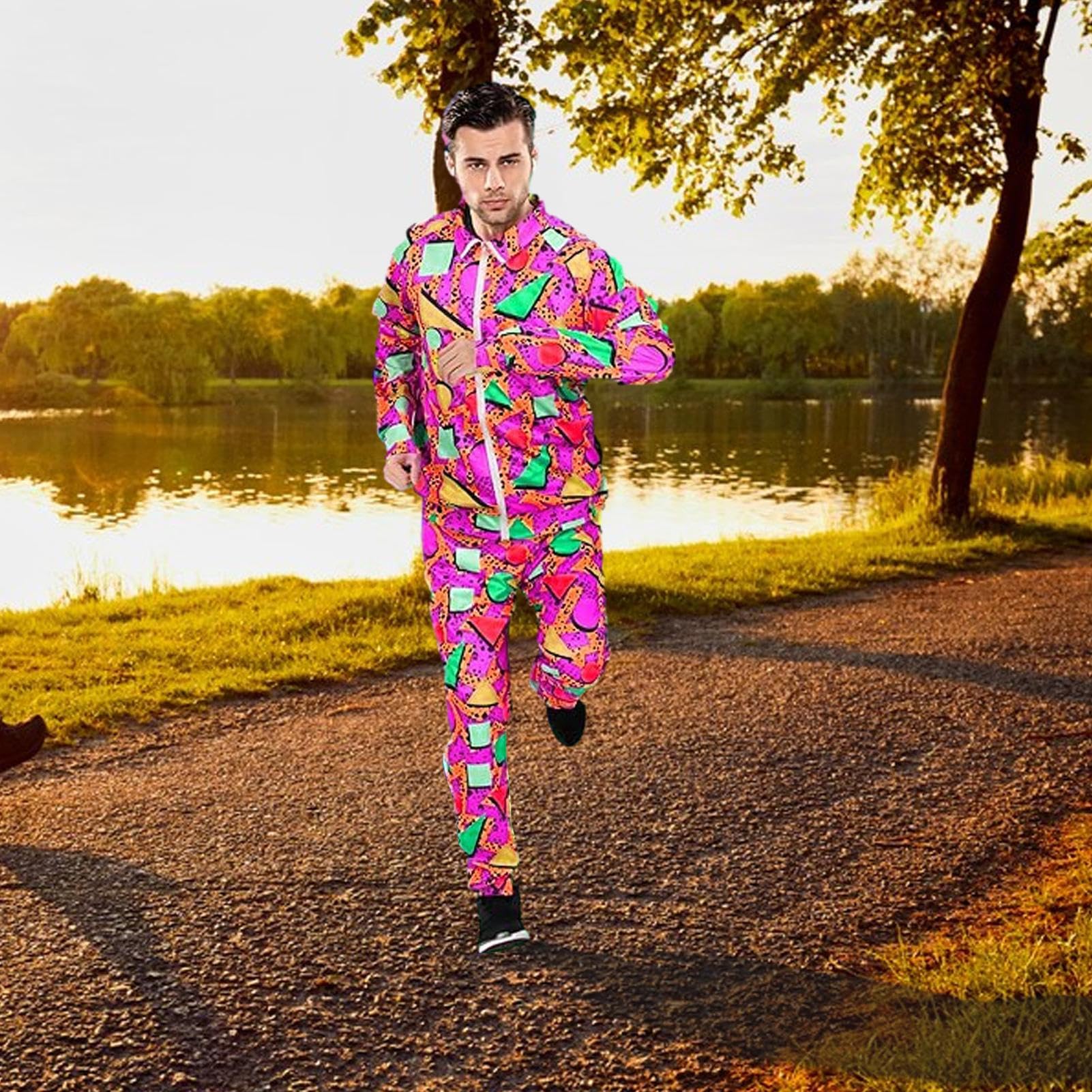 Vintage Tracksuit, 80s Track Suit Retro, Men Jogging Suits Sets,2 Pieces  Sportswear Jacket And Pants Beach Suits, 90S Outfit Track Suits For Men  Women