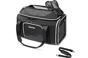 Safe and Serene Pet Carrier:  17"x11"x9.5" Expandable Carrier for Comfortable Travel