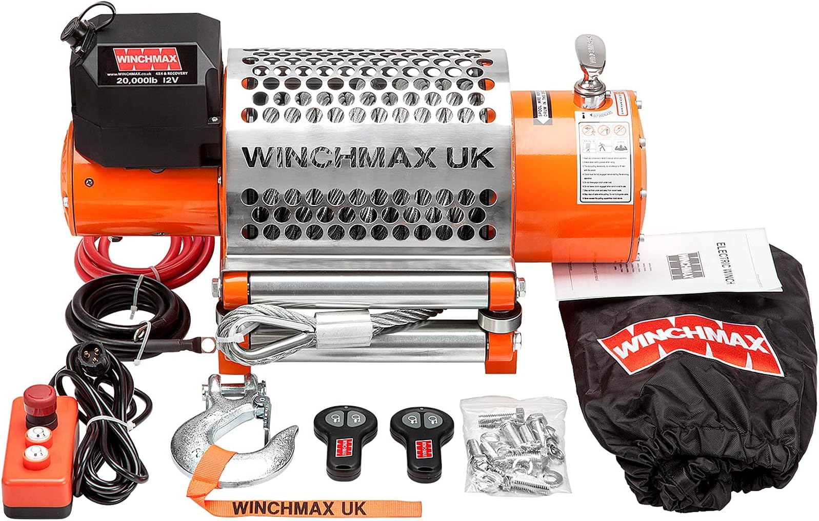 Sponsored Ad – WINCHMAX 20,000lb (9,072kg) Original Orange 12v Electric Winch. 25m x 14mm Steel Rope. 1/2 inch Hook.