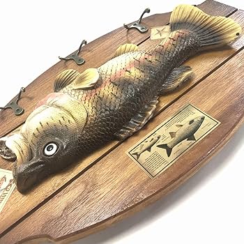 Amazon.co.jp: ブラックバス 壁掛け (40cm×24cm) レプリカ 模型