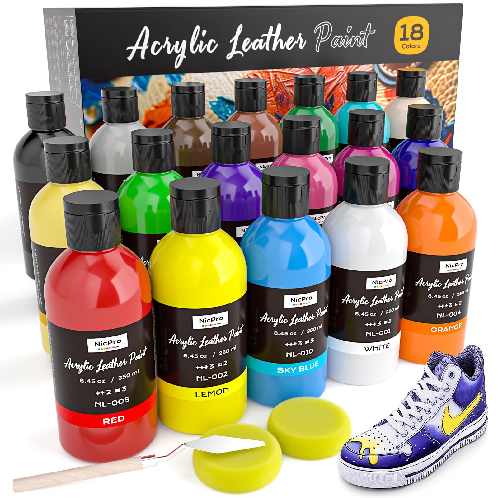 Peinture acrylique pour cuir Nicpro élimine les rayures sur chaussures et meubles