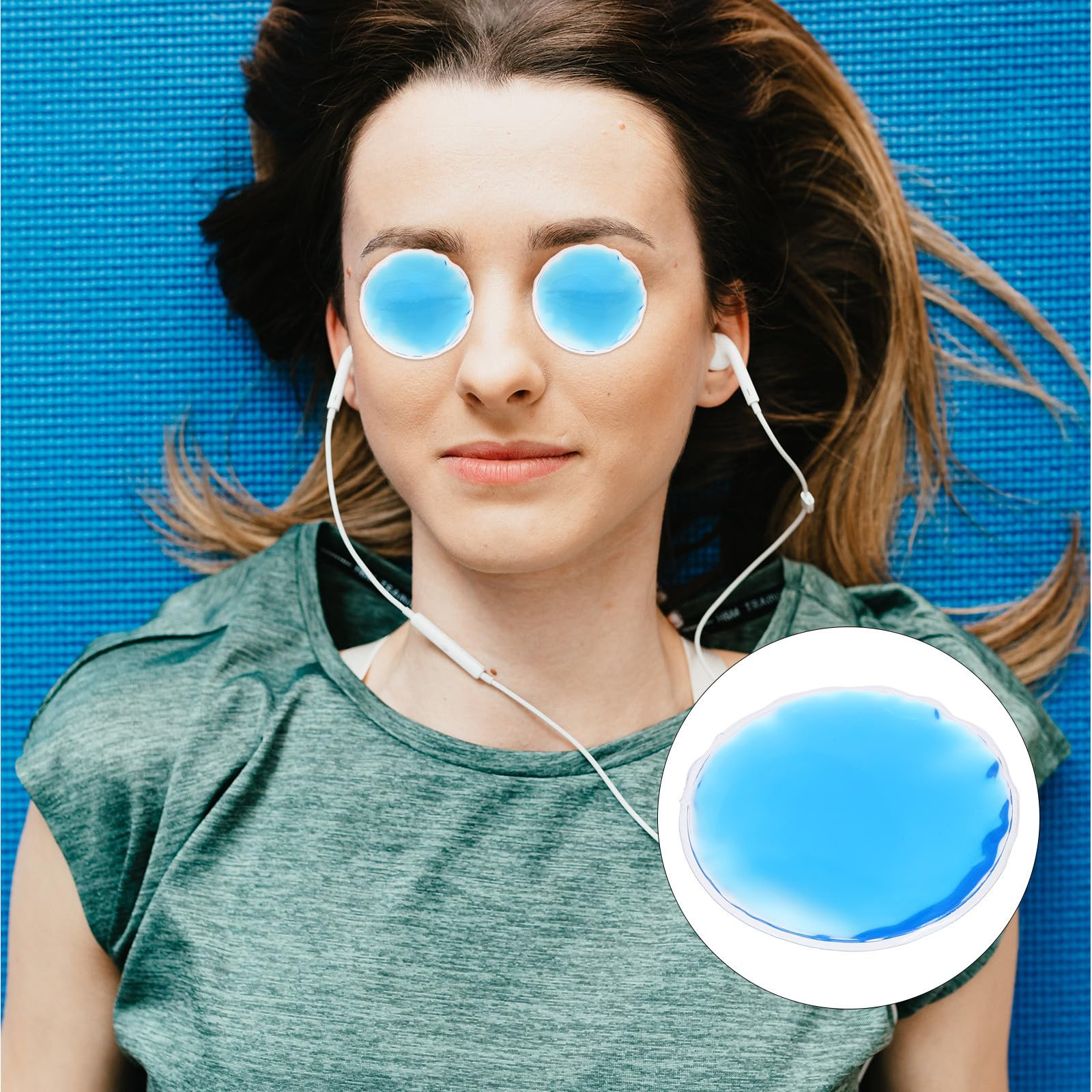 Masque Oculaire Rond en Gel Pvc Réutilisable 6 Pcs pour Compresses Froides et Chaudes, Rafraîchissant Voyage ou Usage Domestique