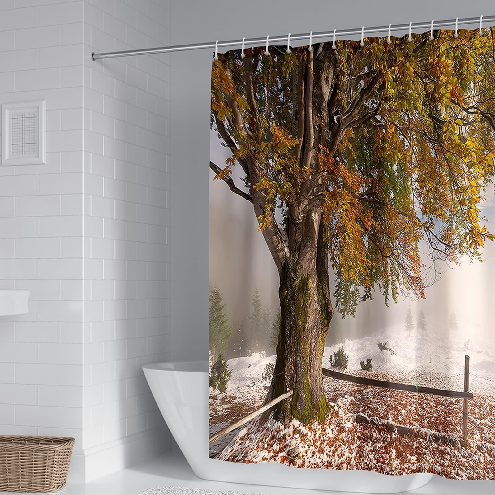 Rideau de salle de bain arbre KnSam pour créer une ambiance spa naturelle 240x200