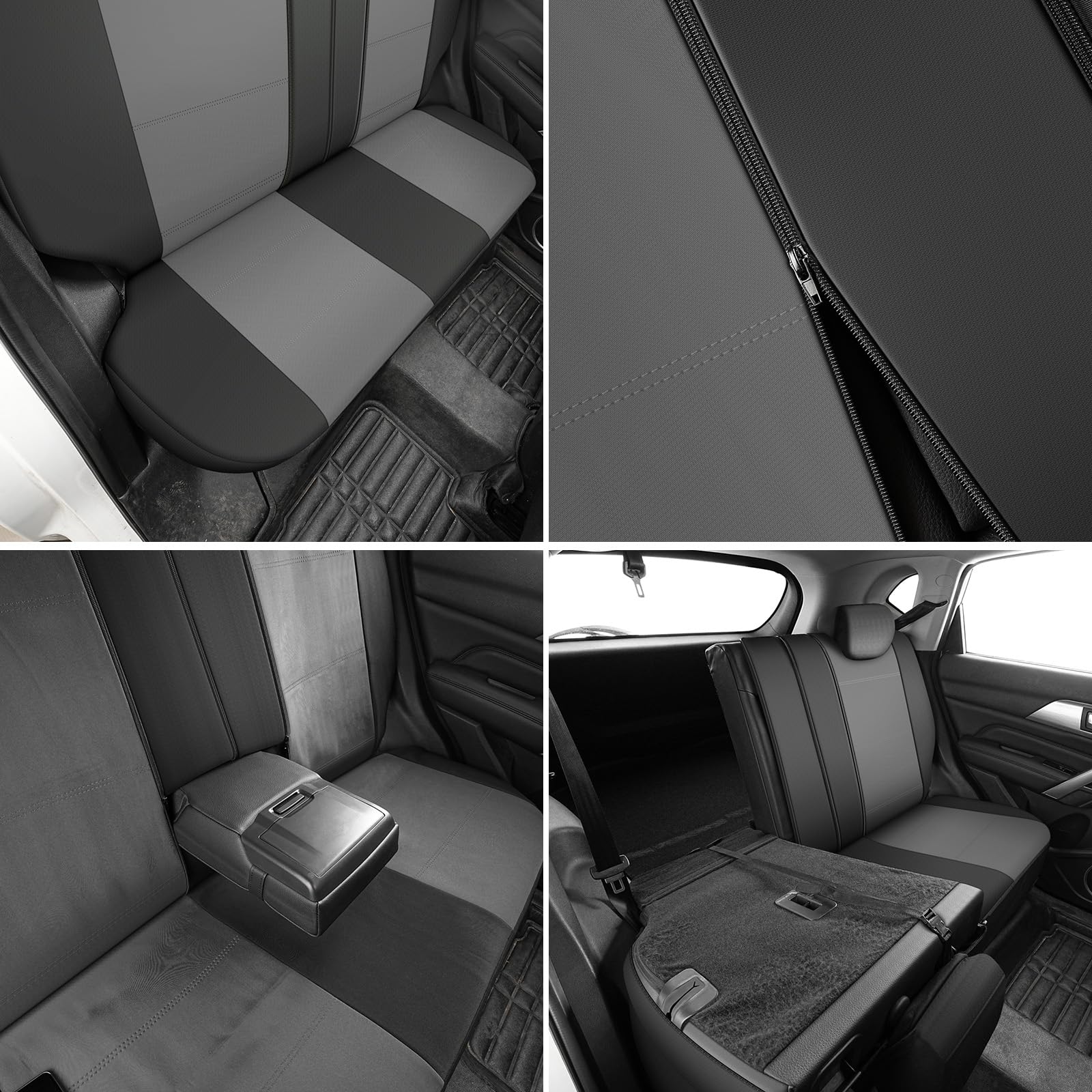 Funda De Asiento De Coche Universal CAROMOP - Cuero De Lujo, Impermeable, Con Patrón Diamante Y Compatibilidad Airbag