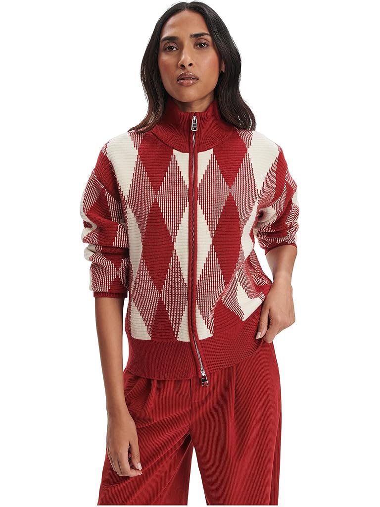 Red Varley Karina Jacquard Knit Jacket
