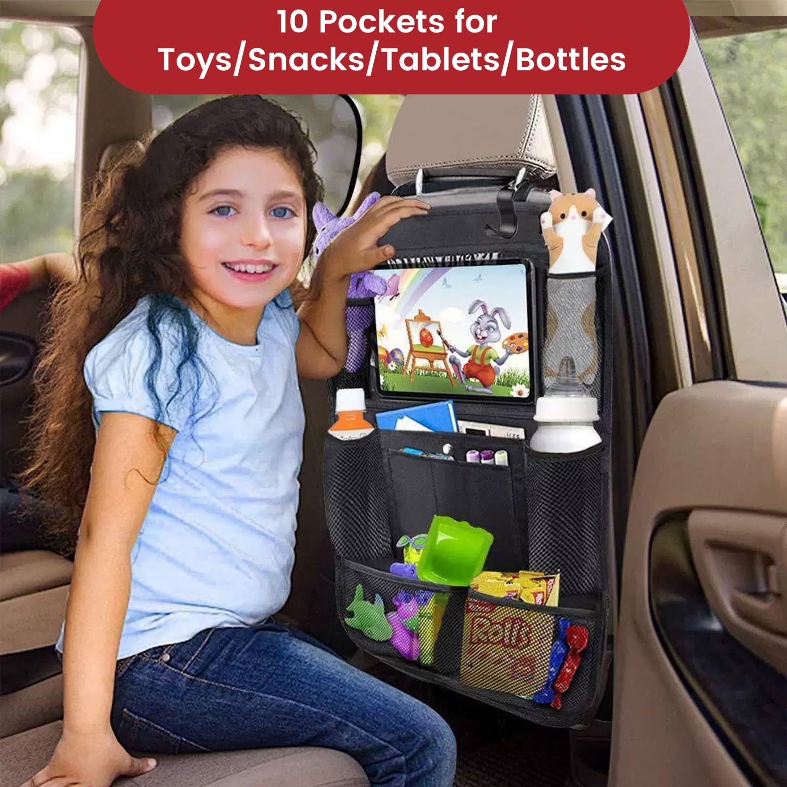YHTCC Waterproof Car Back Seat Organiser with Tablet Holder - Image 3