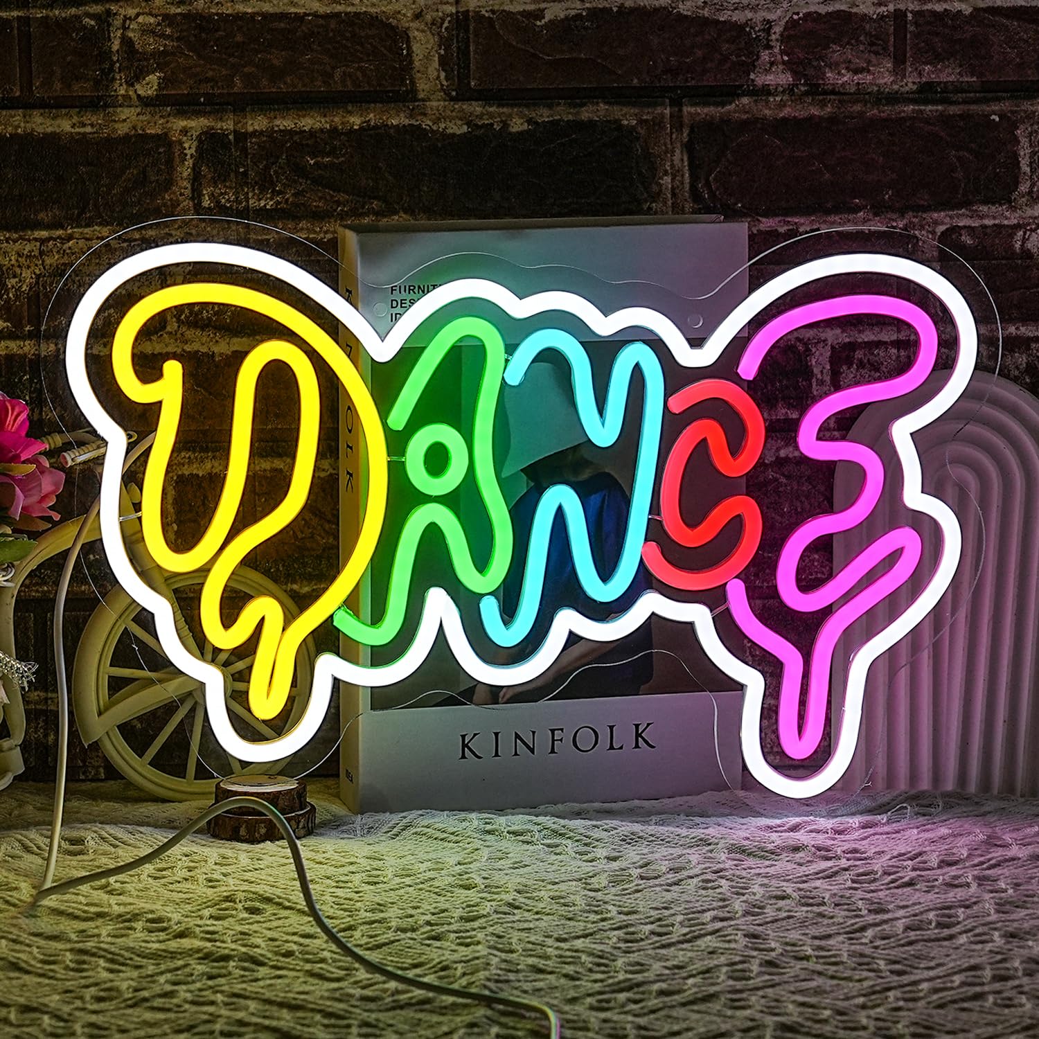 Dance Neon Sign for Wall Decor Colorful Dripping Letter Neon Light Music Neon Light Sign Dance Led Light Sign for Dancing Party Club Bar Accessories โ image 1