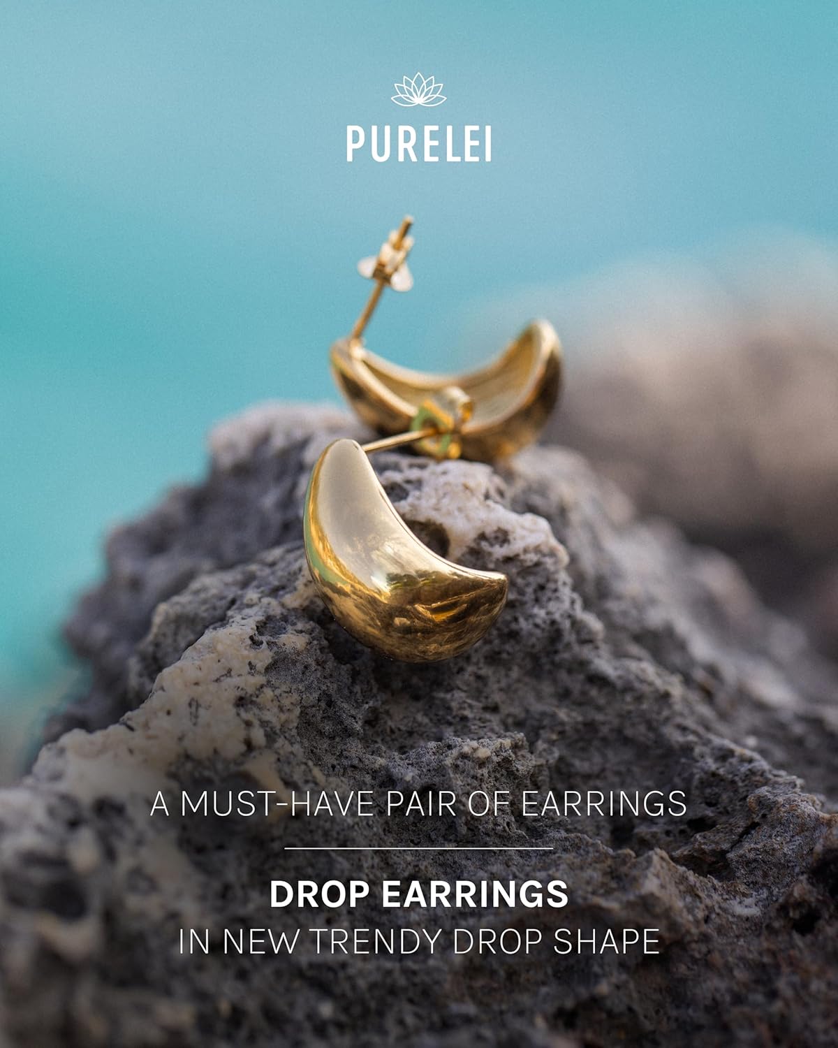 PURELEI® Drop Earrings – 18K Gold plated stainless steel jewelry – Water-resistant earrings for women – Fashion jewelry for your individual look