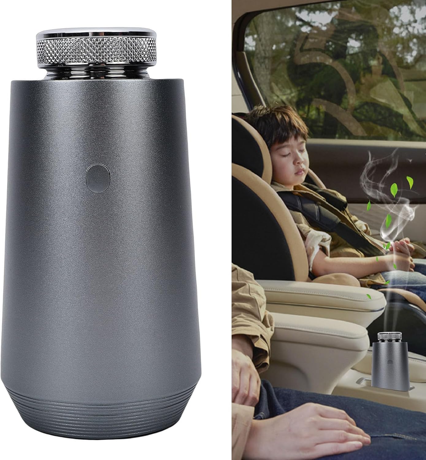 Home Aromatherapy Scent Diffusers,Waterless Essential Oil Diffuser 15ml Aluminum Portable Car Fragrance Diffuser Premium Metal Black Aromatherapy Machine with APP