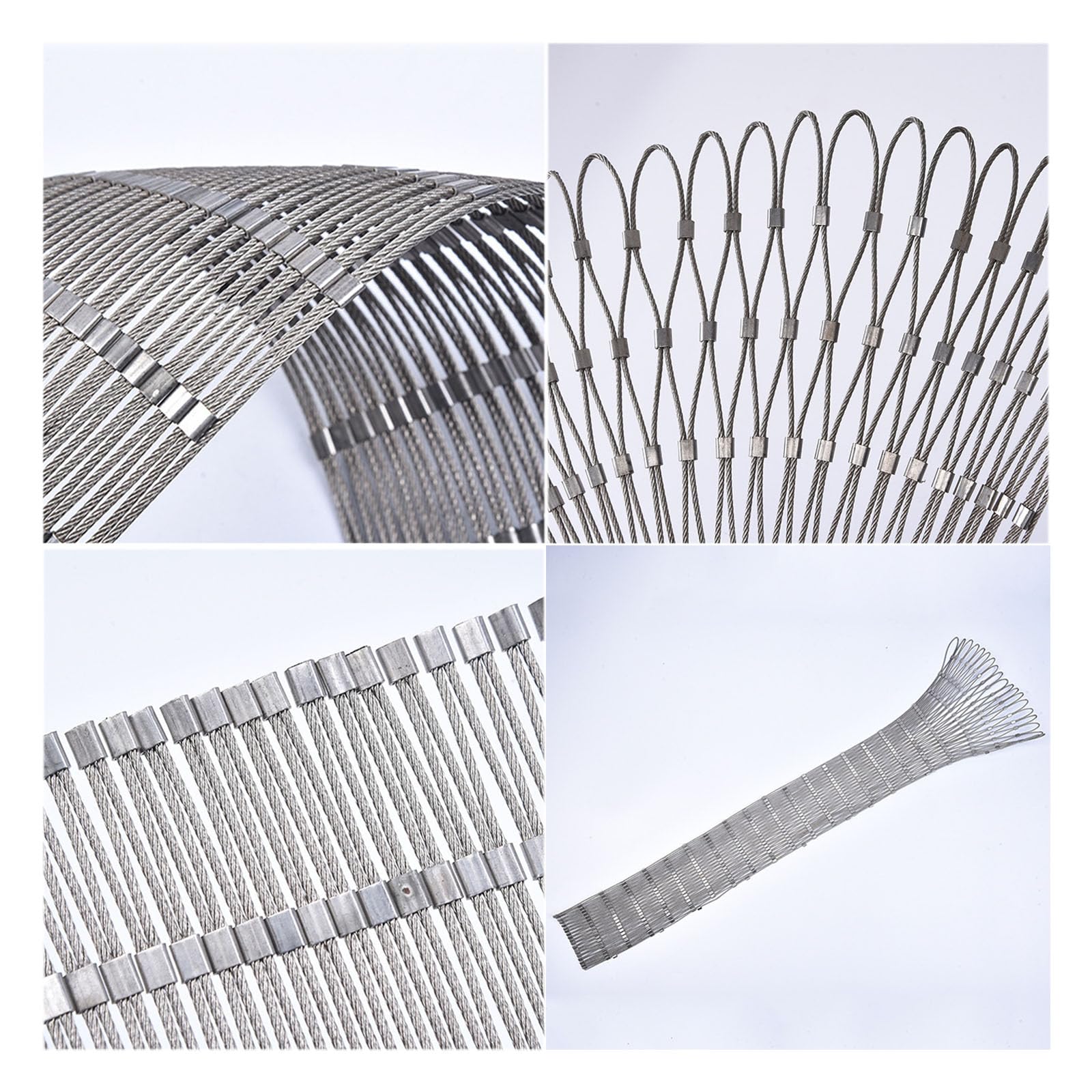 Cable flexible para balaustrada de malla anticaídas, cuerda de alambre segura para balcón y escaleras, protección de jardín, aves de corral, gallinas (agujero de 100 x 300 cm, 20 cm)